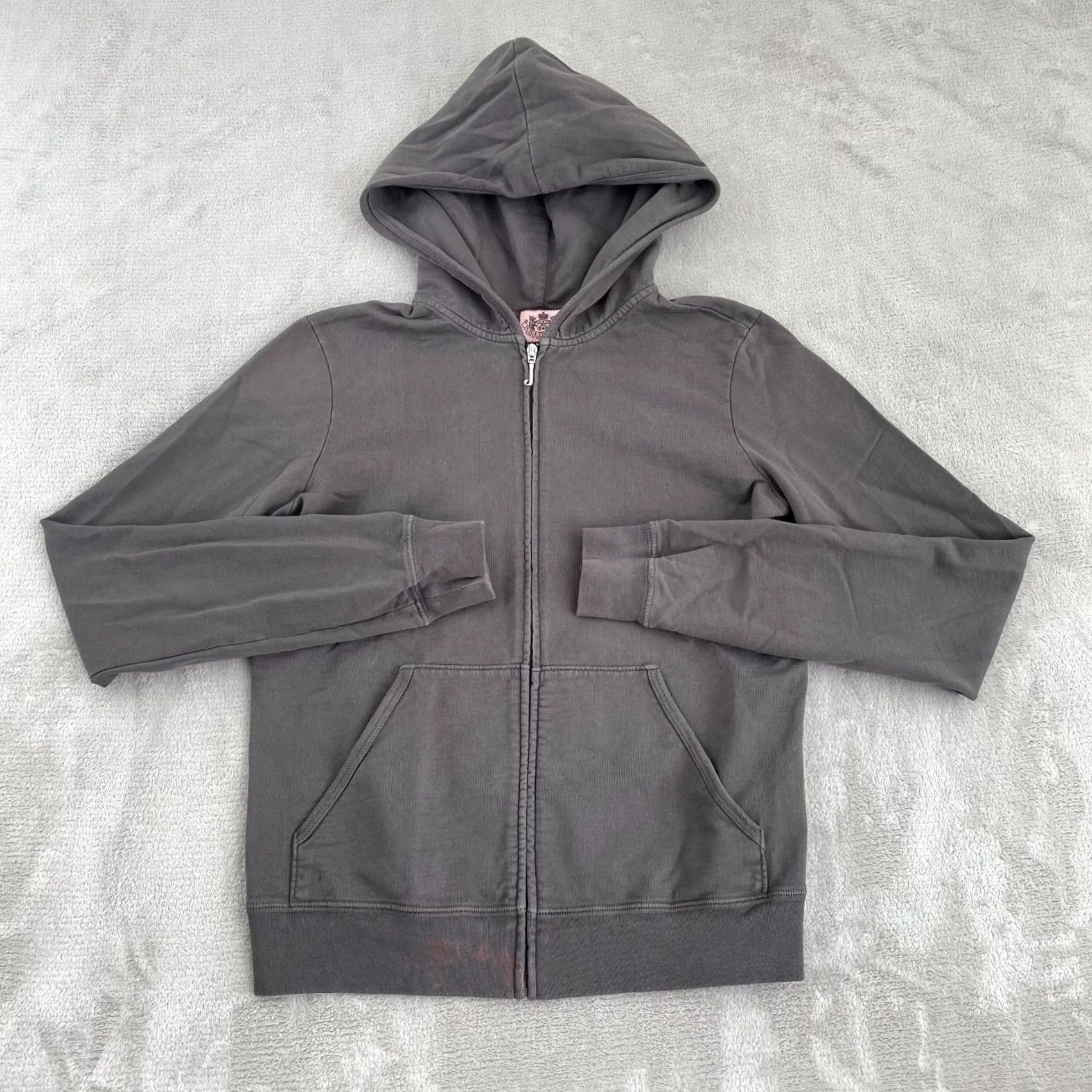 Juicy Couture VINTAGE Juicy Couture Hoodie Women Large Gray Back Logo Long Sleeve Full Zip Knit French Terry 100% Cotton Grunge Decade 90s Mens Womens Size L / US 10 / IT 46 - 6 Thumbnail