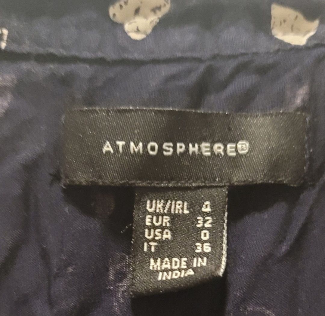 Primark NWOT Atmosphere Primark Blue White Heart Tank Blouse 0 Size XS / US 0-2 / IT 36-38 - 3 Thumbnail