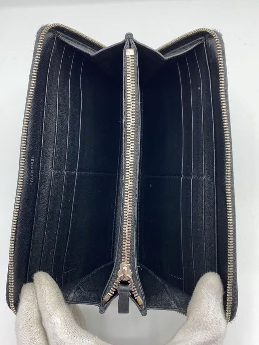 Balenciaga Balenciaga Leather Long Wallet Black Size ONE SIZE - 4 Thumbnail