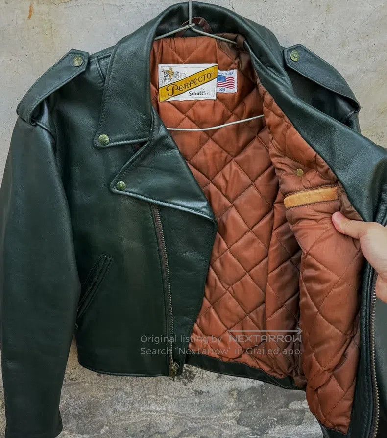 Schott Schott 150 cable-stayed motorcycle leather jacket Size US XXS / EU 40 - 3 Thumbnail