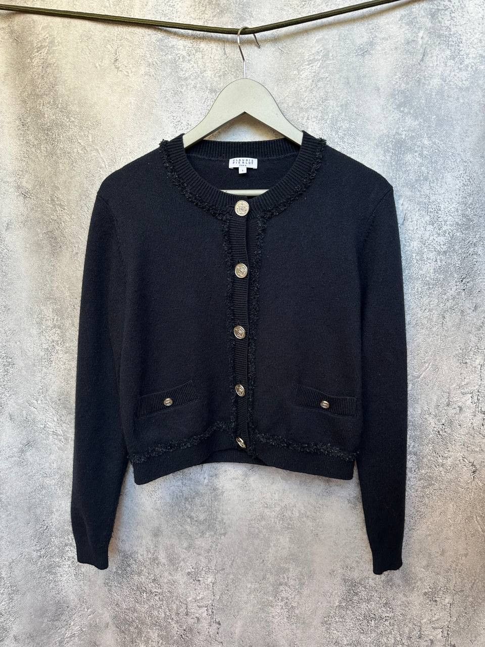 Other Claudie Pierlot Paris Wool Blend Cardigan Sweater Gold Crest Size S / US 4 / IT 40 - 2 Thumbnail