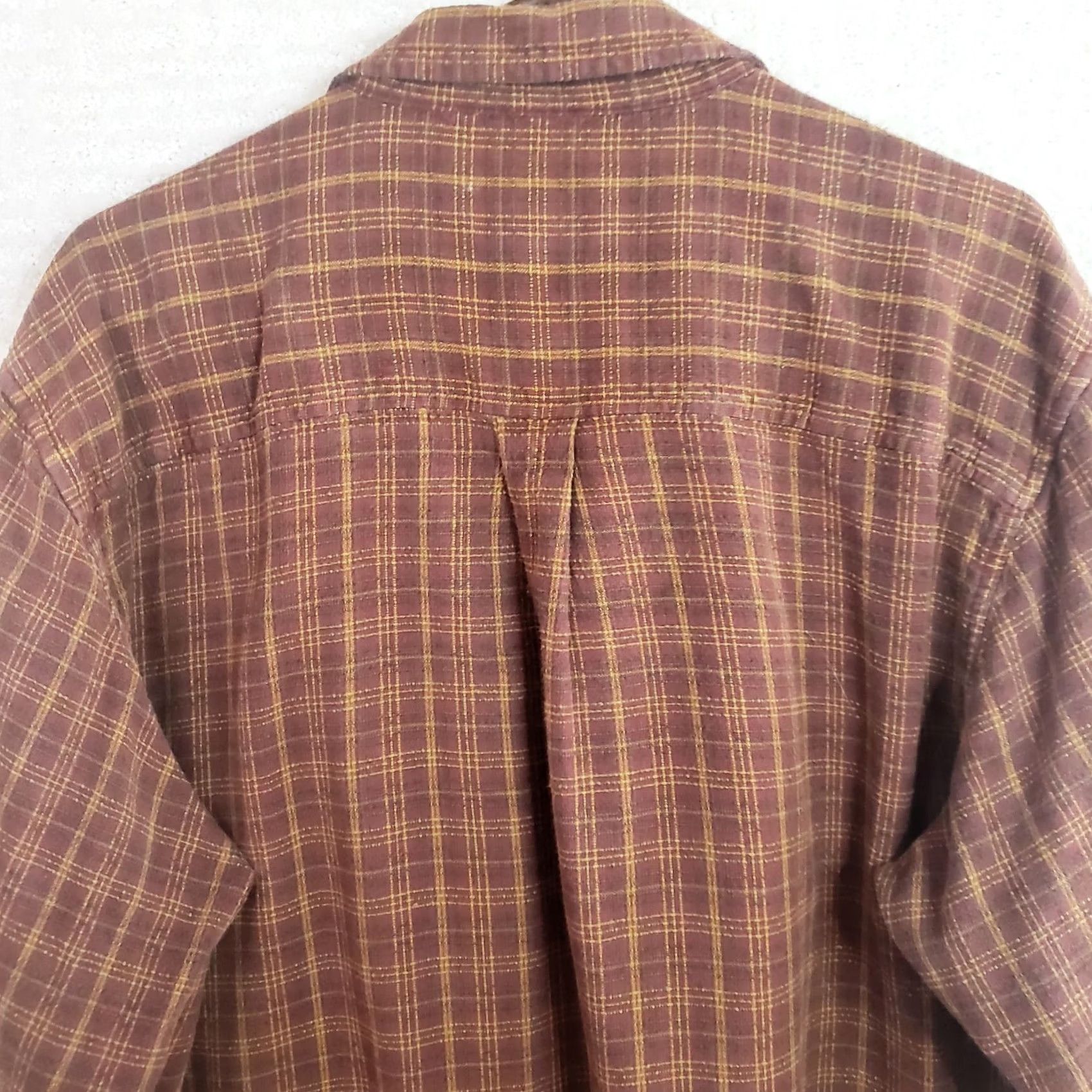 Vintage Woolrich Shirt Plaid Button-Down Long Sleeve 100% Cotton Linen-Look Brown Woolrich Mens L Regular Pocketed Size US L / EU 52-54 / 3 - 7 Thumbnail