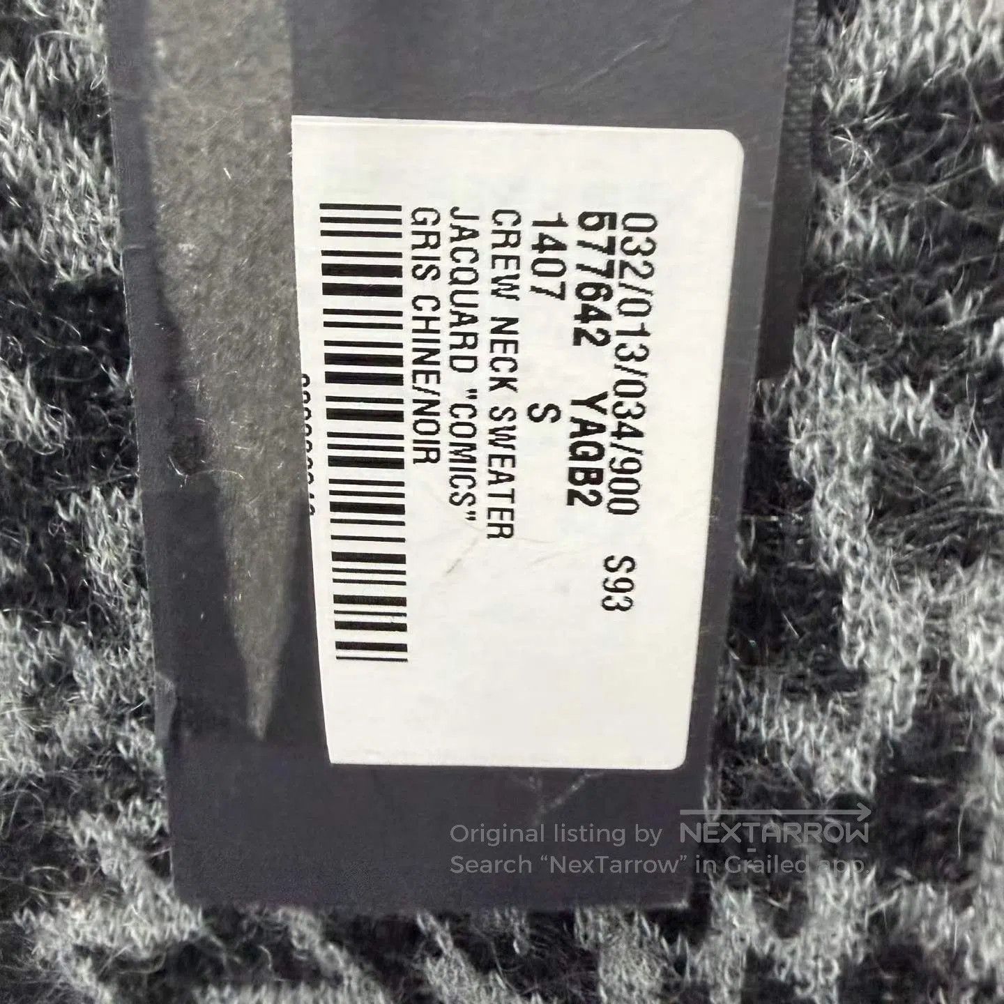 Saint Laurent Paris Saint Laurent Gray Black Patterned Sweater. Size US S / EU 44-46 / 1 - 5 Thumbnail