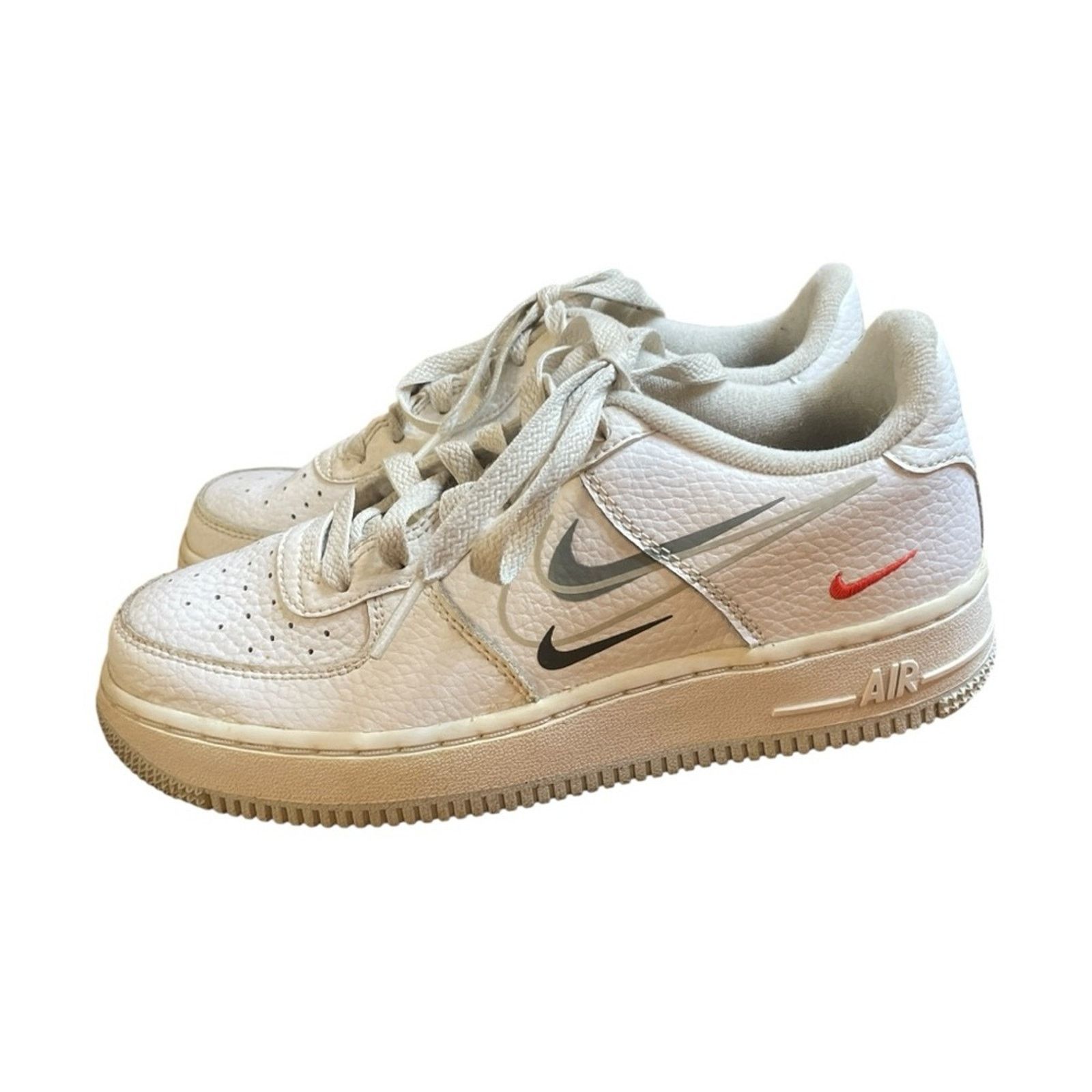 Nike Nike Air Force 1 GS 'White Multi-Swoosh' Size 4Y/5.5W Size US 5.5 / IT 35.5 - 3 Thumbnail