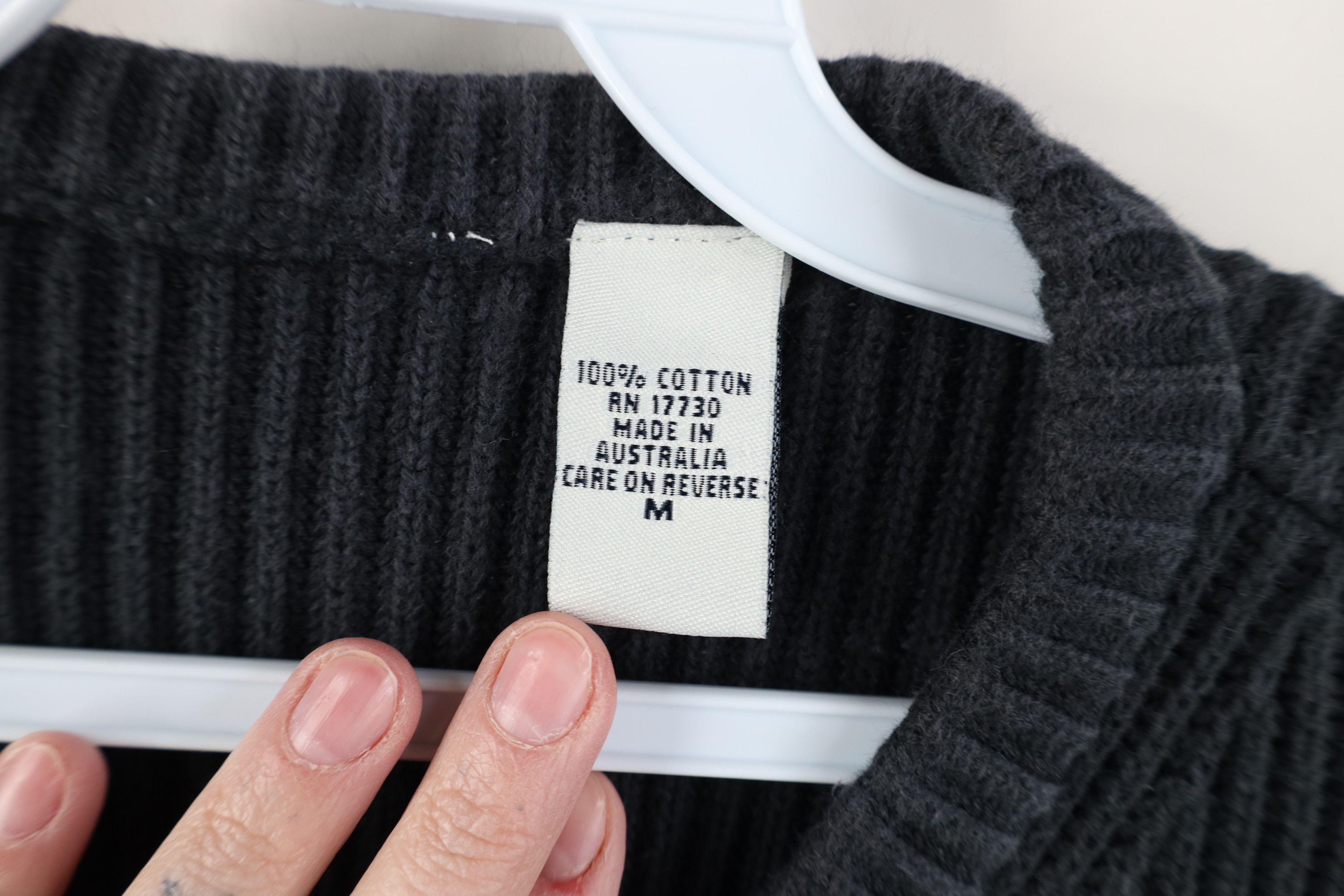 Vintage Vintage 90s Y2K Streetwear Blank Cotton Ribbed Knit Sweater Size M / US 6-8 / IT 42-44 - 7 Thumbnail