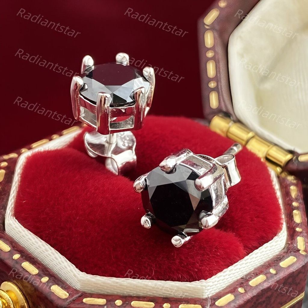 Other NEW 2ct. Black Moissanite 6 Prone Solitaire Stud Earrings Size ONE SIZE - 1 Thumbnail