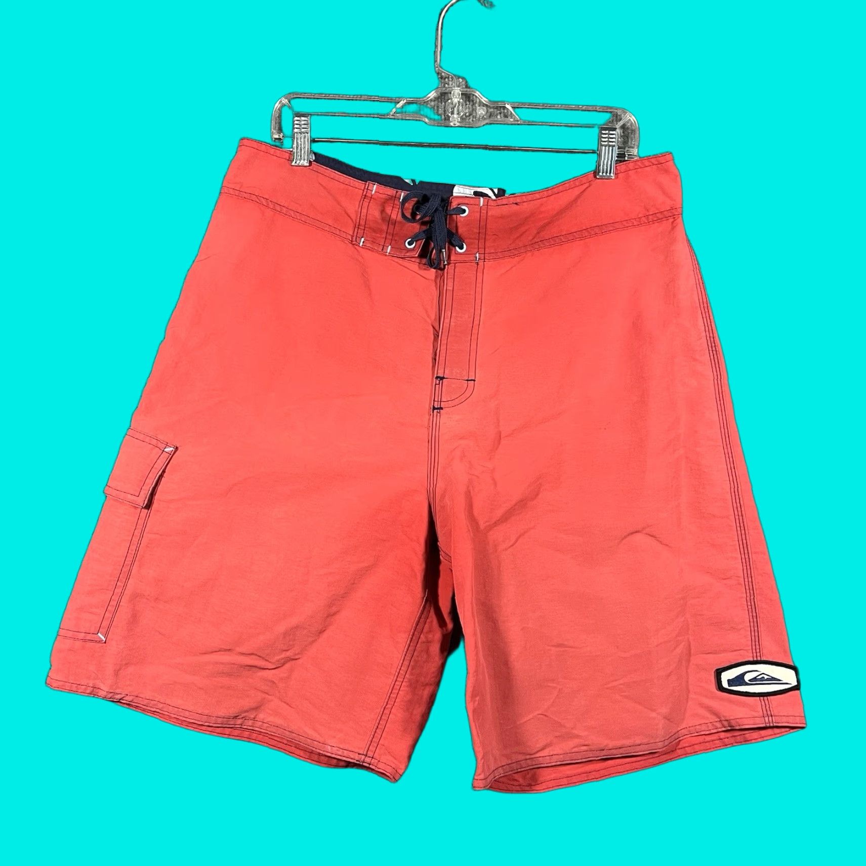 Quiksilver VINTAGE Quiksilver Board Shorts Red 33 Mens Trunks Beach Surf Grunge 90s Size US 33 - 1 Thumbnail
