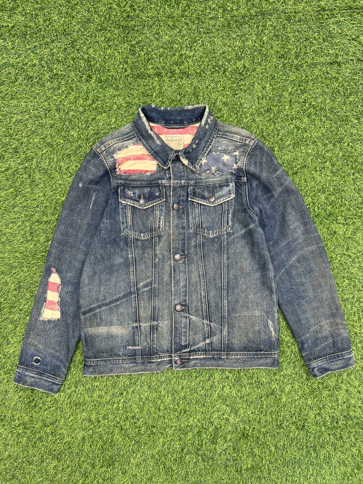 Polo Ralph Lauren Polo Ralph Lauren Distressed American 🇺🇸 Denim Trucker Jacket Size US M / EU 48-50 / 2 - 1 Thumbnail