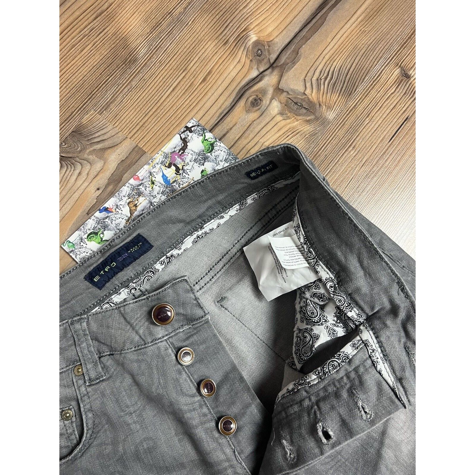 Etro NWT ETRO Paisley Men`s Gray Slim Fit Skinny Jeans Size 32 Size US 32 / EU 48 - 18 Thumbnail