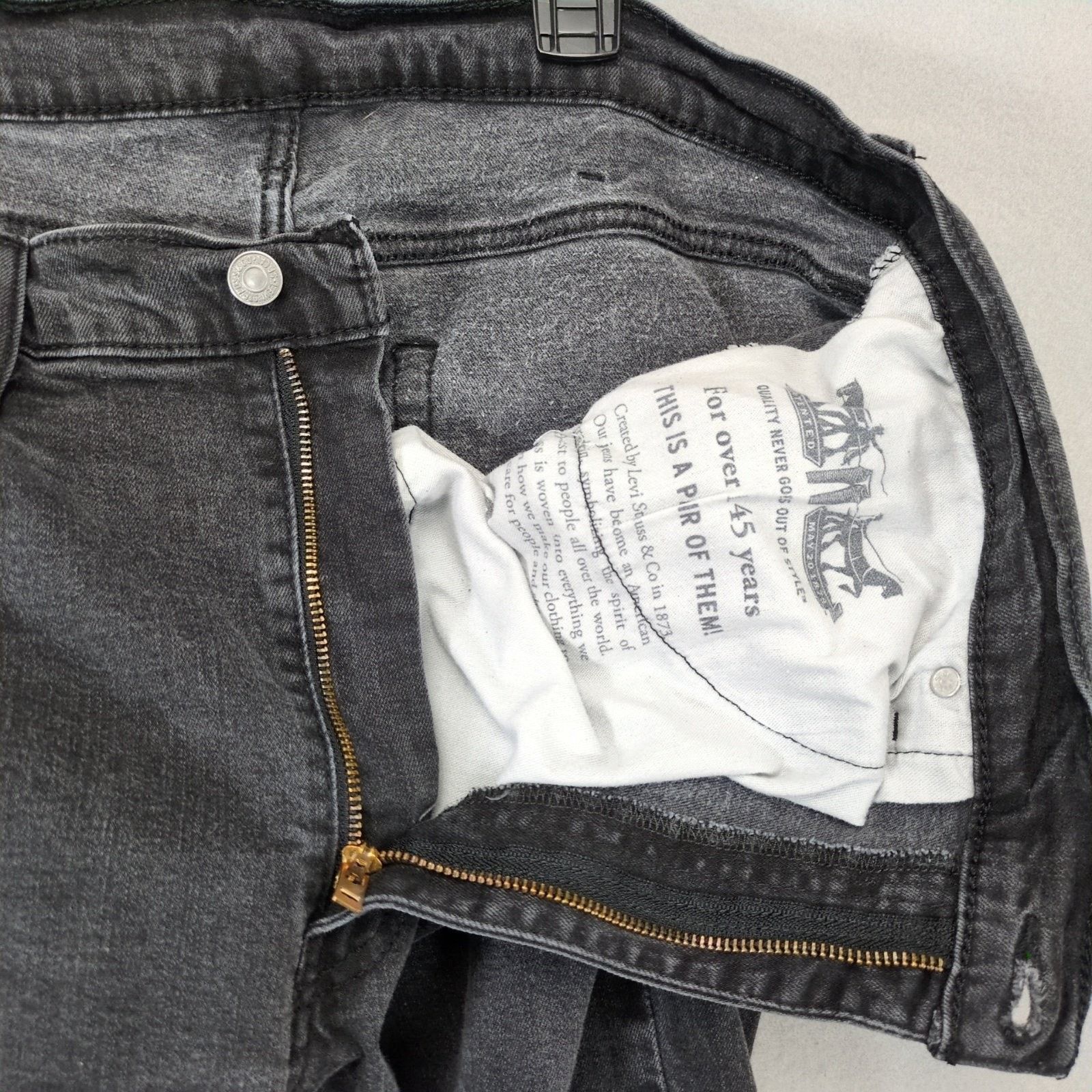 Levi's Levi's 514 Men's 38x30 Black Denim Straight Leg Jeans Size US 38 / EU 54 - 3 Thumbnail