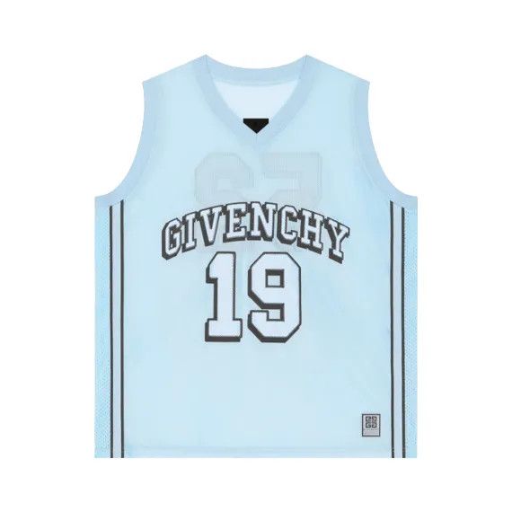 Givenchy o1mle0125 Basketball Logo Top In Mesh in Light Blue Size US XL / EU 56 / 4 - 1 Preview