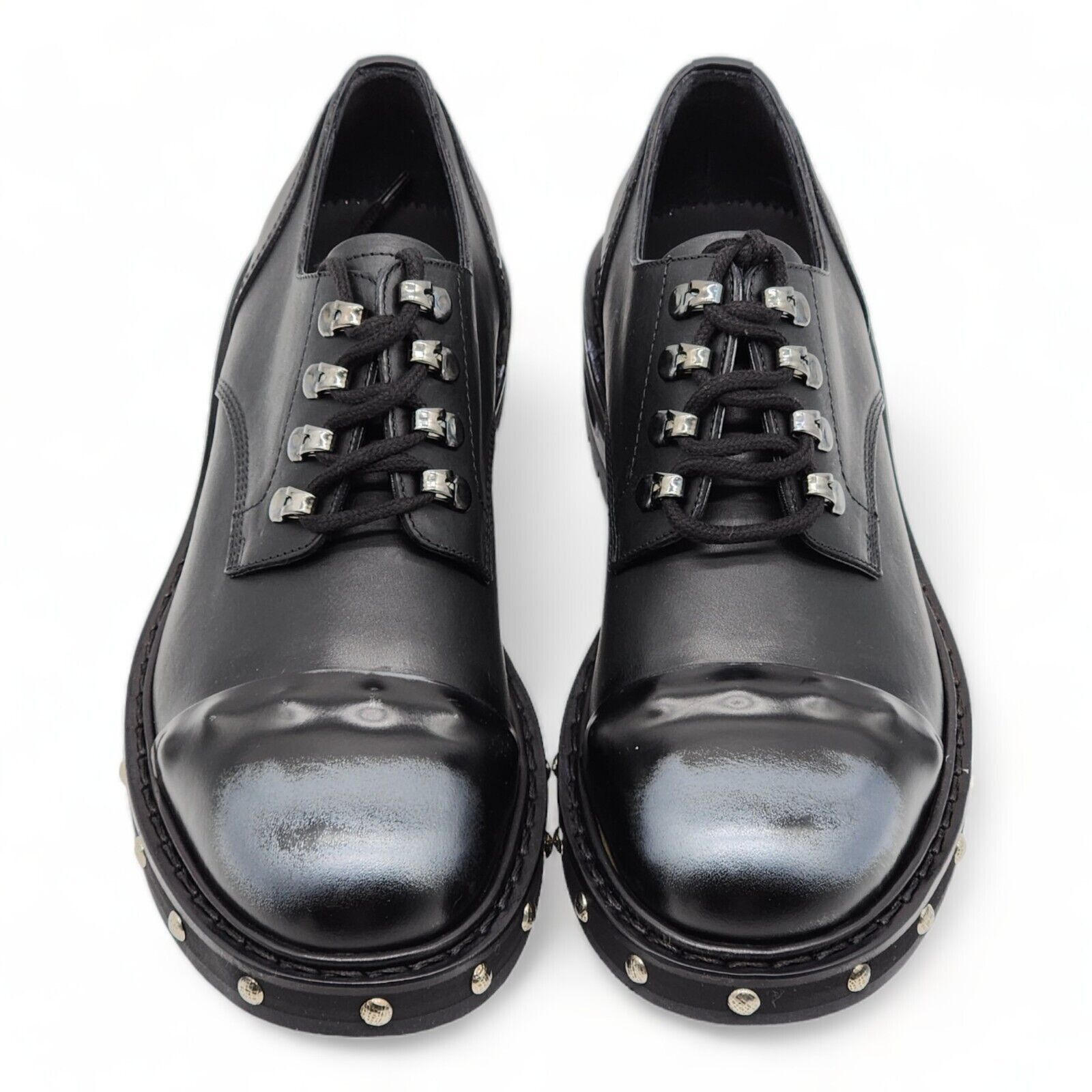 Alexander McQueen Hobnail Derby Shoes - Leather - Black 40 (7 US) $2200 Size US 7 / EU 40 - 4 Thumbnail
