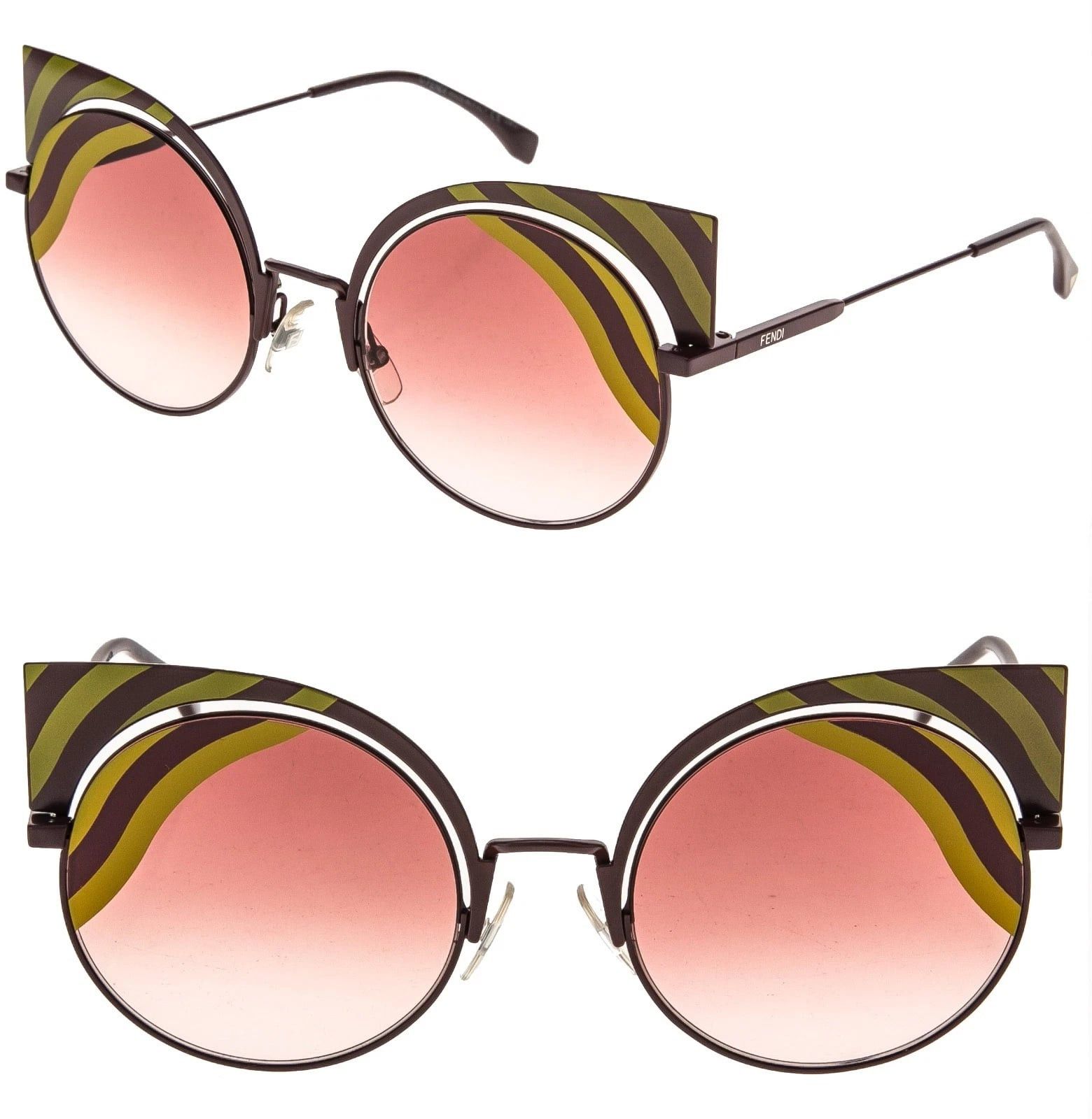 Fendi FENDI 0215 HYPNOSHINE FF0215S Burgundy Pink Gold Sunglasses Size ONE SIZE - 1 Thumbnail