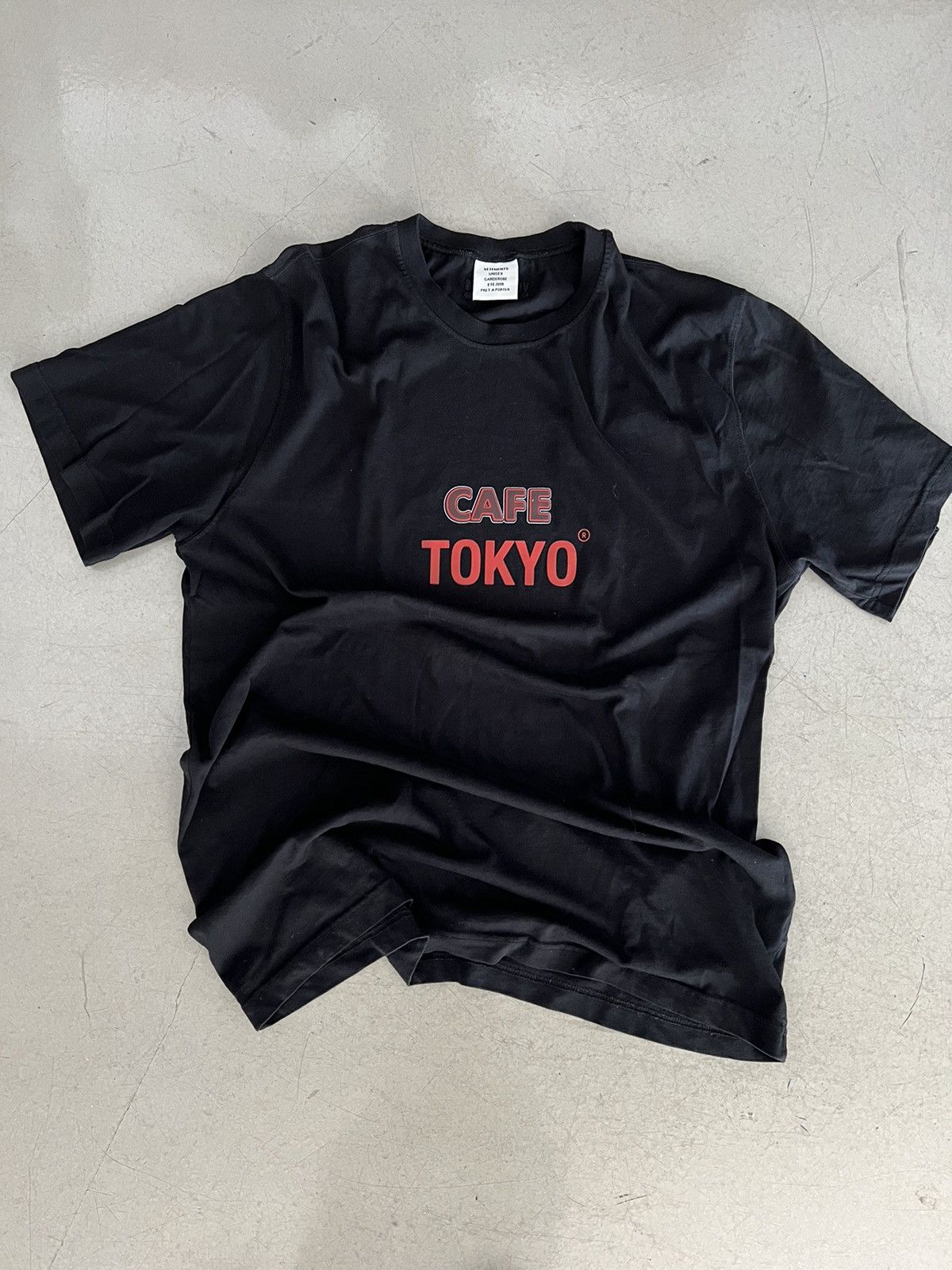 image of Vetements ‘Cafe Tokyo’ Tee in Black, Men's (Size Medium)
