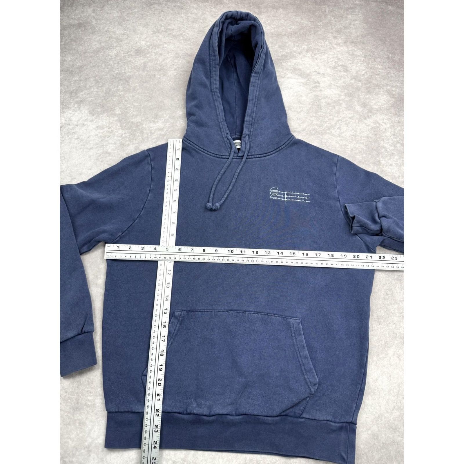 Suspicious Antwerp Hoodie Mens Xs Blue Graphic Pullover Embroidered Globe Back, Men's — image 4 of 6