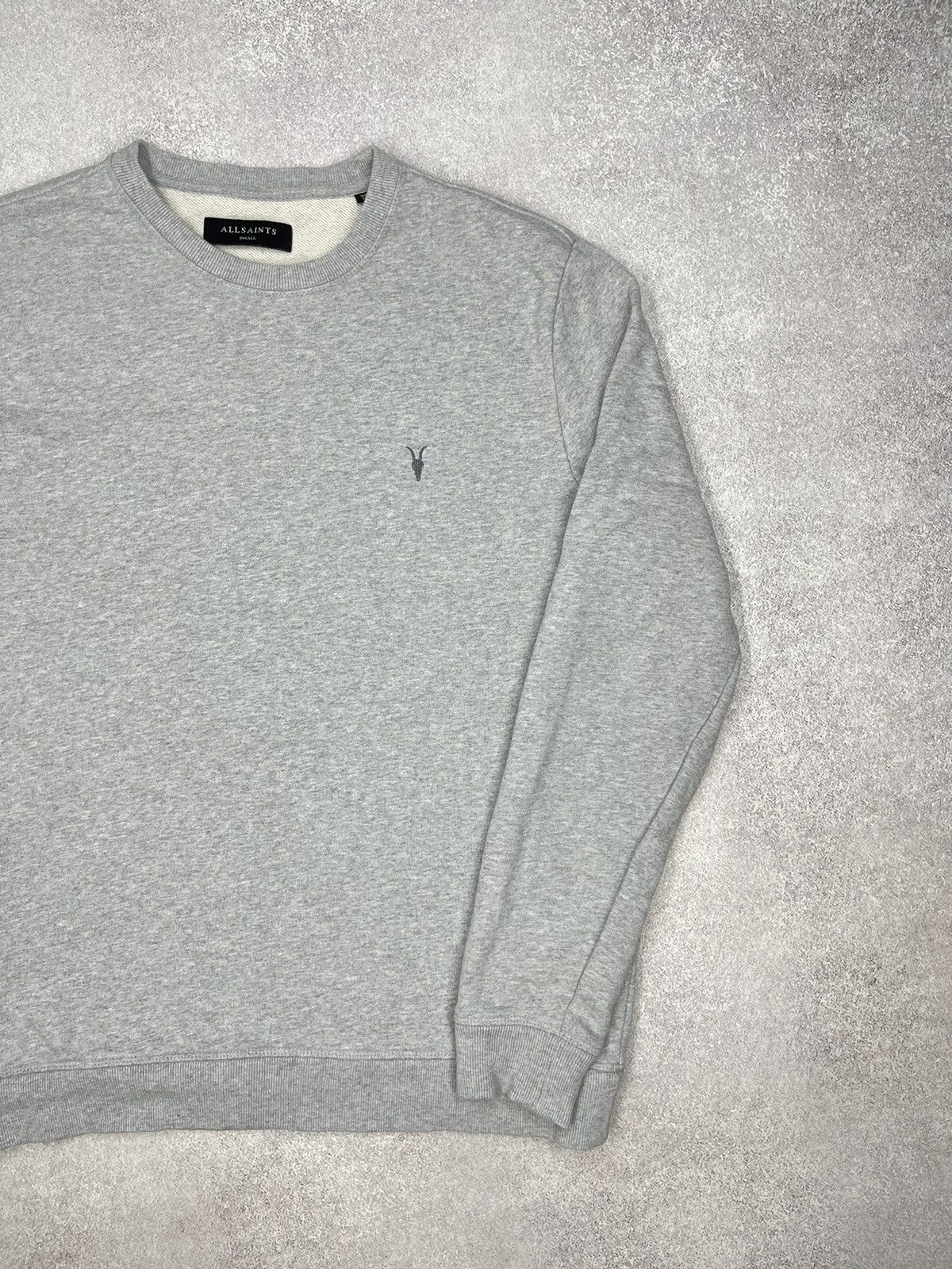 Allsaints Mens AllSaints Raven Crewneck Sweatshirt Grey Size US S / EU 44-46 / 1 - 3 Thumbnail