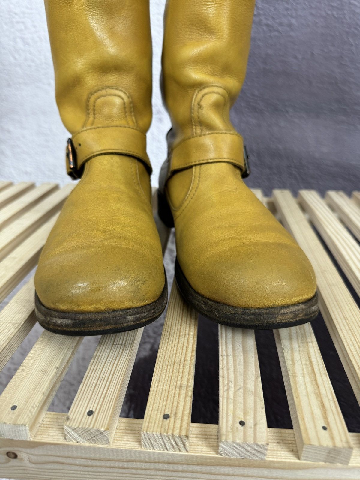 Cowboy Equipment MOMA vintage beige brown leather cowboy high shoes Size US 7.5 / EU 40-41 - 20 Thumbnail