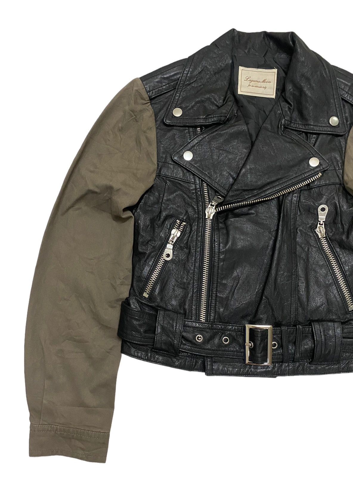 Japanese Brand × Leather LagunaMoon Double Collar Cropped Leather Jacket Size S / US 4 / IT 40 - 4 Thumbnail