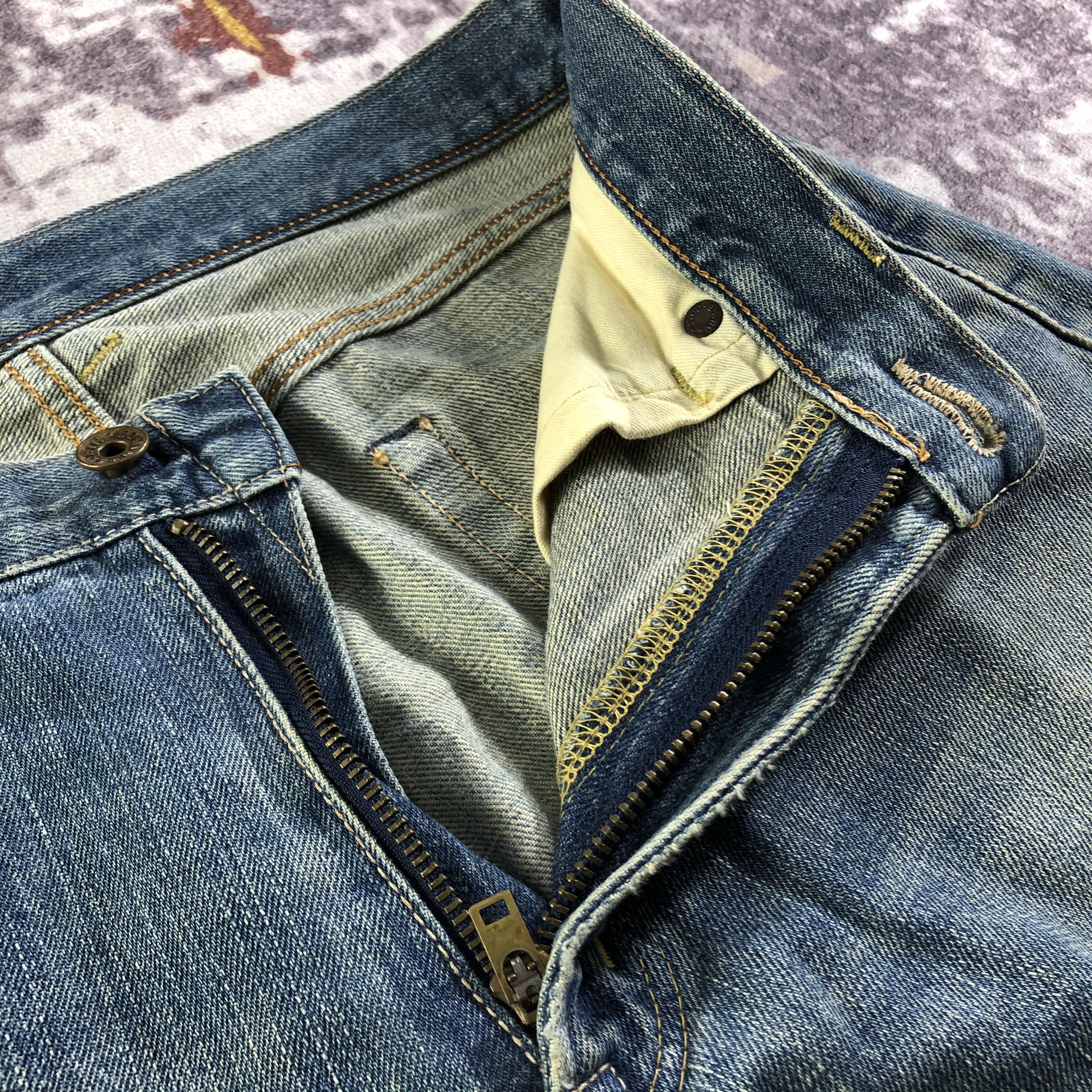 Edwin Vintage Blue Wash Edwin 505 Selvedge Jeans-JM3679 Size US 31 - 8 Thumbnail
