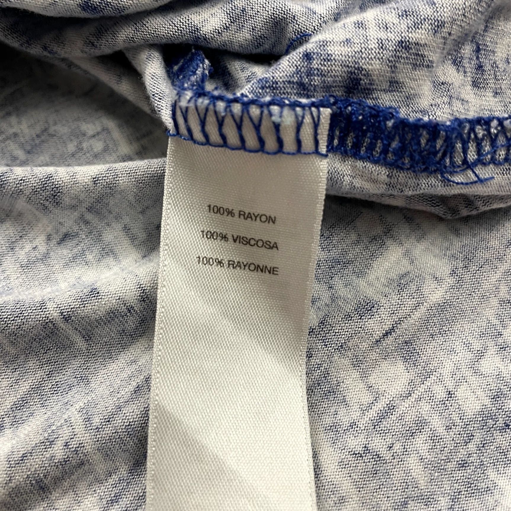 Vintage Chico's Blouse Women 2 Large Blue White Paisley 3/4 Sleeve Round Neck Casual Top Size XS / US 0-2 / IT 36-38 - 7 Thumbnail