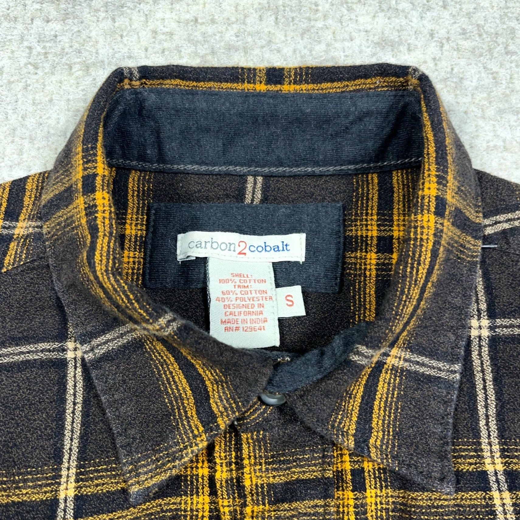 Carbon2Cobalt Carbon 2 Cobalt Shirt Men Small Brown Plaid Button Up Cotton Adult Regular Long Sleeve Casual Camp Size US S / EU 44-46 / 1 - 4 Thumbnail
