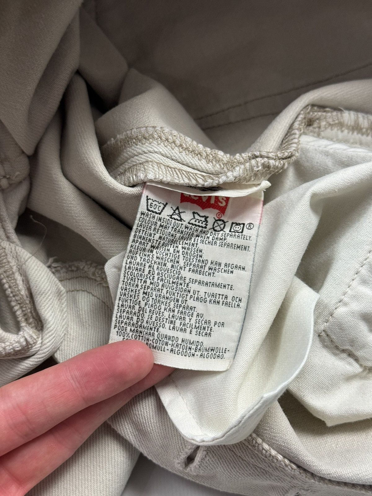 Levi's 1990’s Vintage Faded Levi’s 501 Light Beige Jeans Pants Size US 32 / EU 48 - 12 Thumbnail
