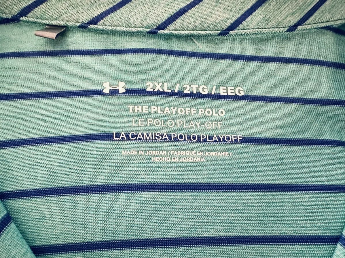 Under Armour UNDER ARMOUR Striped Performance Playoff Polo Teal & Purple Size US XXL / EU 58 / 5 - 6 Thumbnail