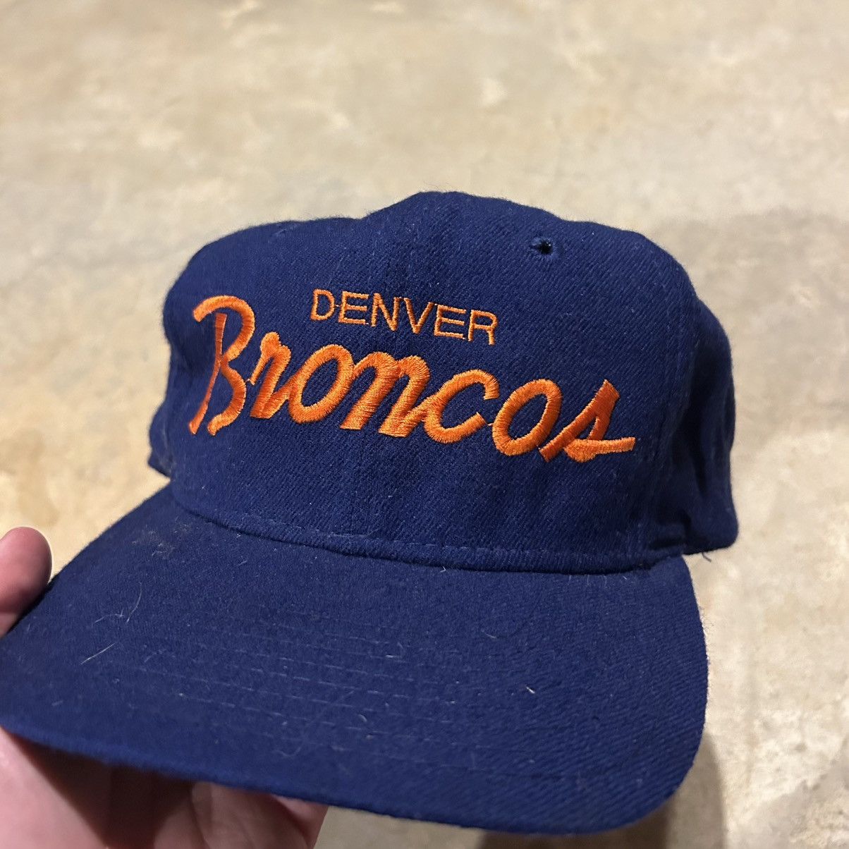 Sports Specialties Vintage 1990s Denver Broncos Script Wool Snapback Hat Rare Size ONE SIZE - 3 Thumbnail