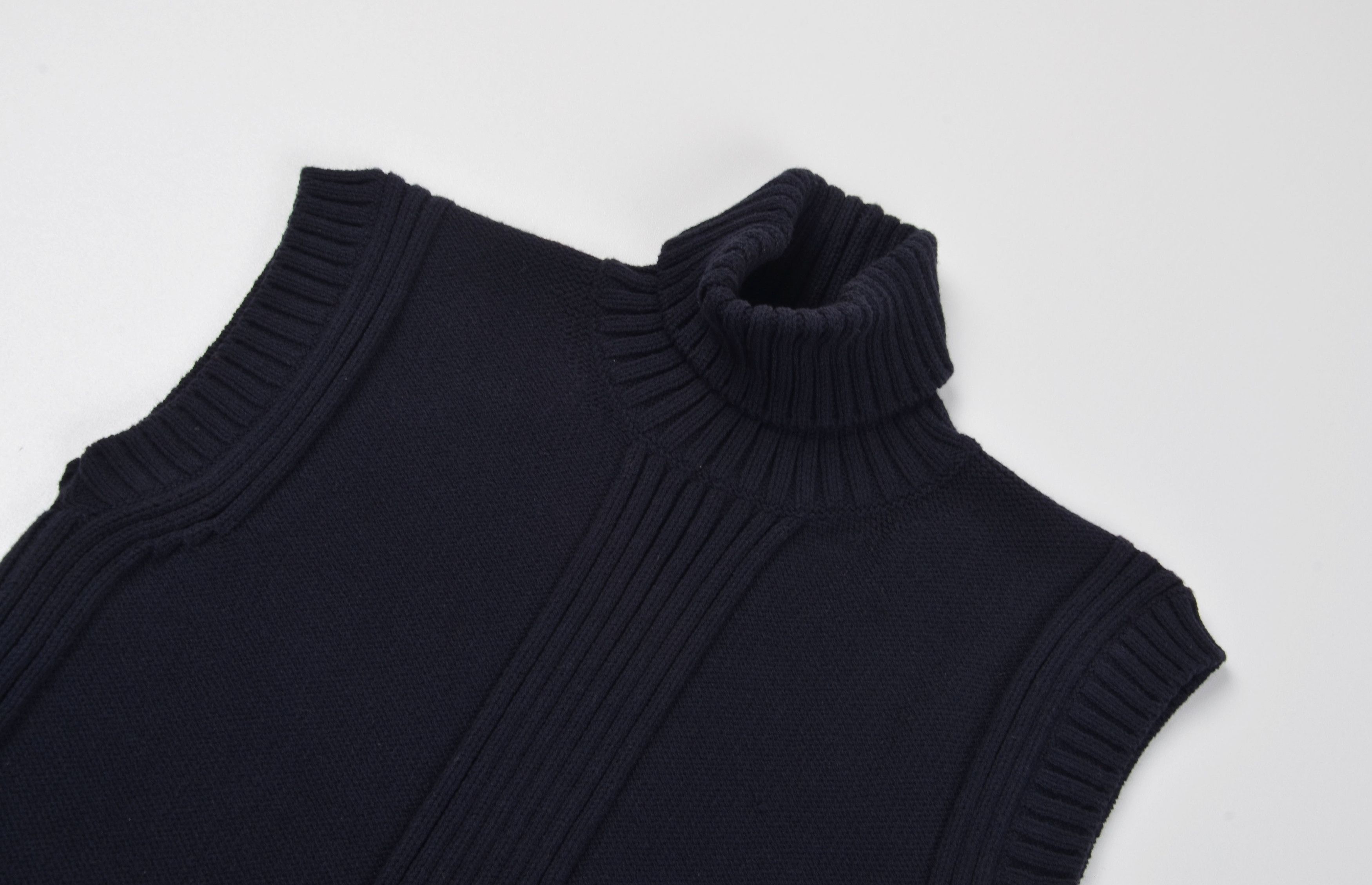 Sonia Rykiel Vintage Sonia Rykiel 90's Navy Knitted Turtleneck Top Size S / US 4 / IT 40 - 5 Thumbnail