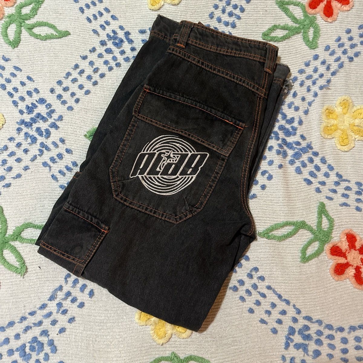 A.LAB A. LAB Black and Orange Baggy Cargo Pant Size US 30 / EU 46 - 4 Thumbnail