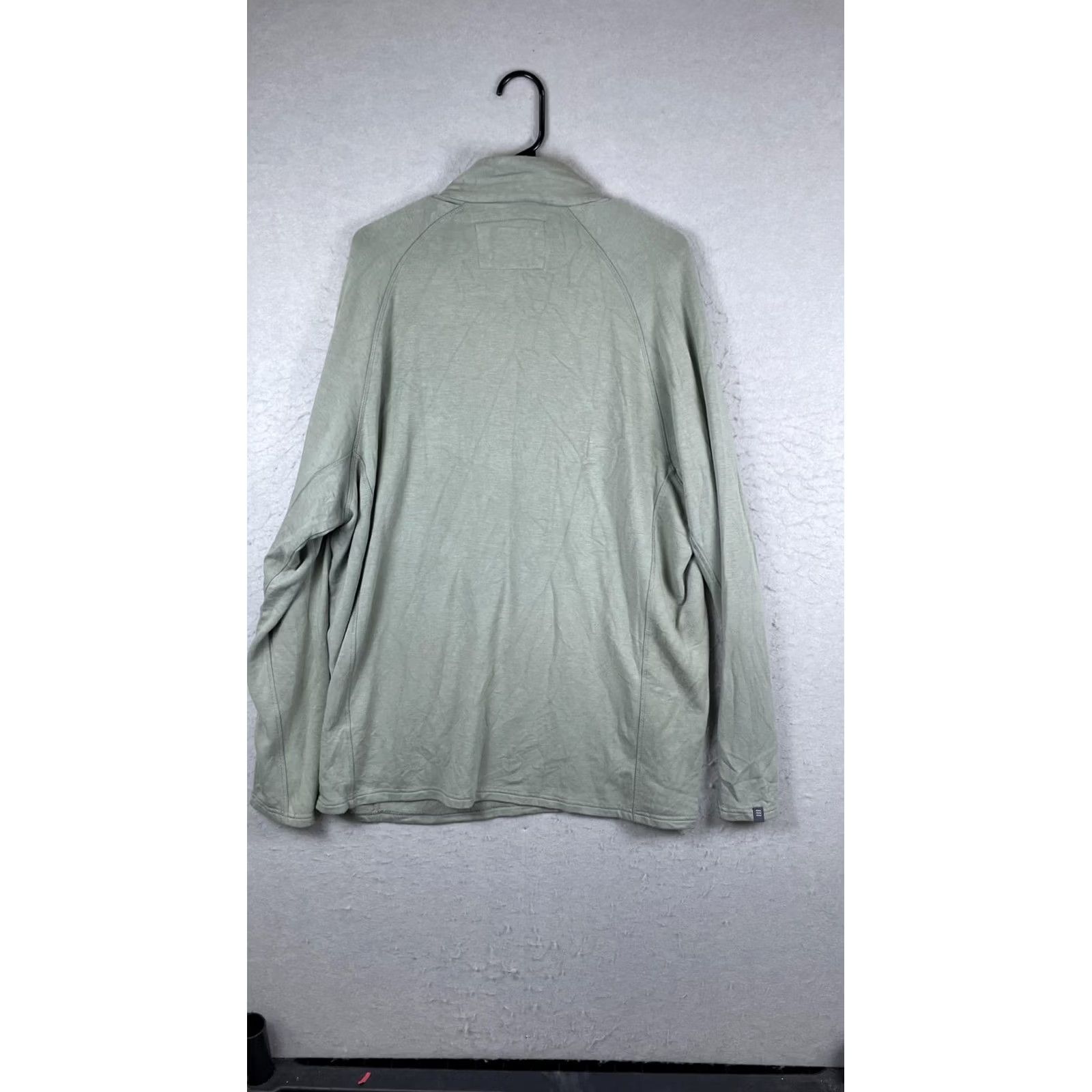 Vintage Free Fly Mens 3XL Green Quarter Zip Pullover Bamboo Performance Lightweight Raglan Sleeve Mock Neck Sweatshirt Size US XXL / EU 58 / 5 - 7 Thumbnail