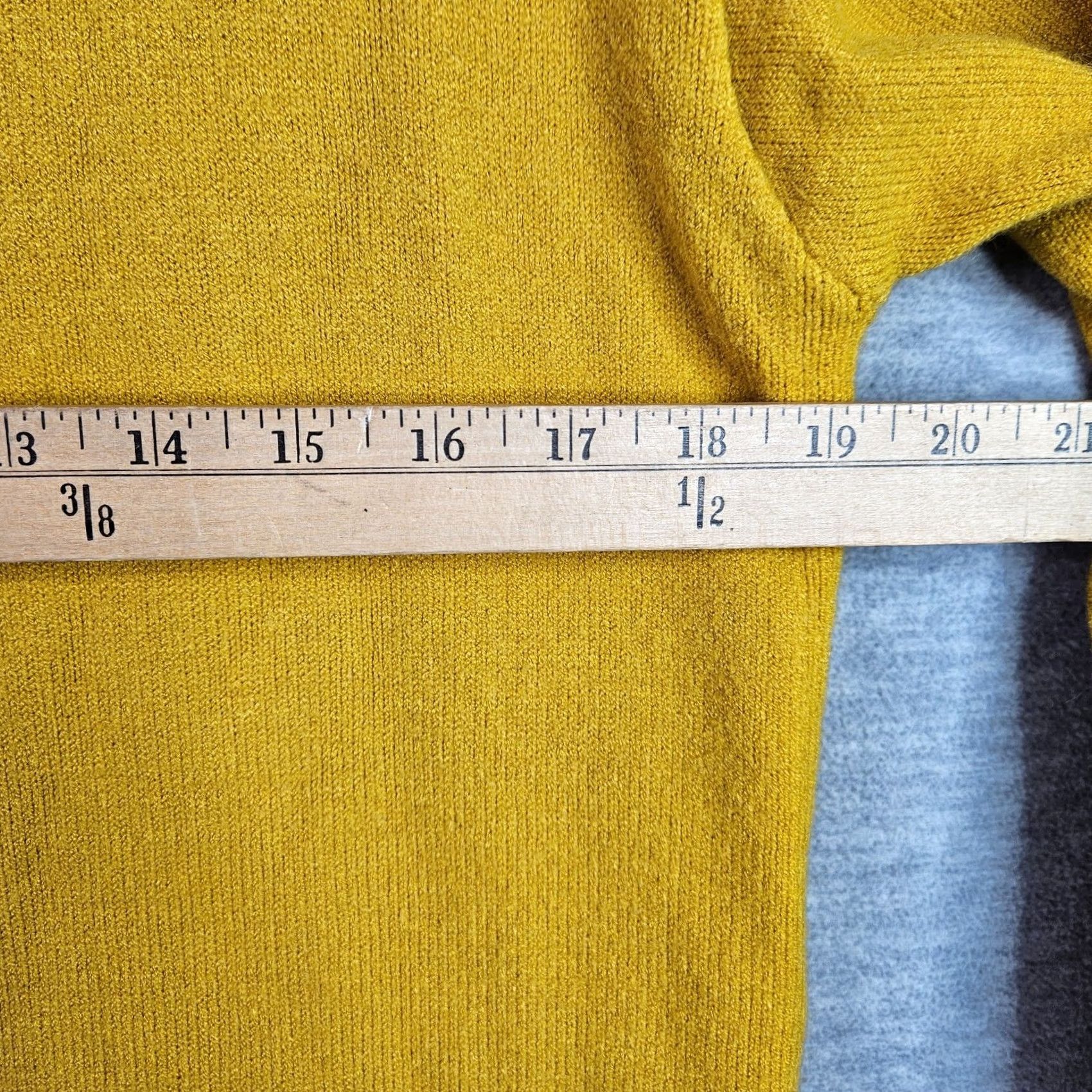 Anthropologie Anthropologie Women's XS Mustard Mock Neck Cardigan Knit Button Shoulder Sweater Size XS / US 0-2 / IT 36-38 - 3 Thumbnail