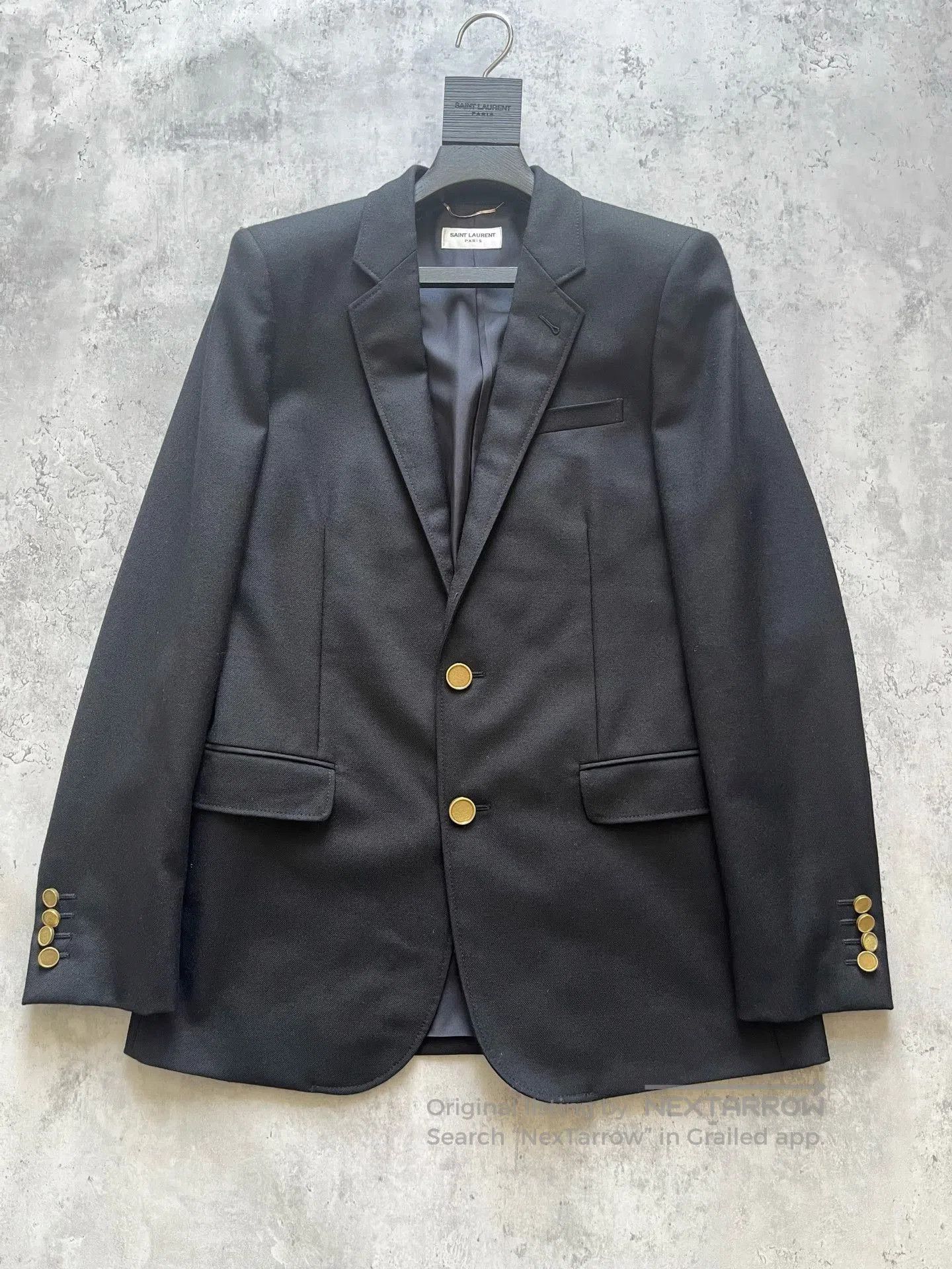 Saint Laurent Paris YSL Saint Laurent Black Gold Button Blazer. Size US L / EU 52-54 / 3 - 1 Thumbnail