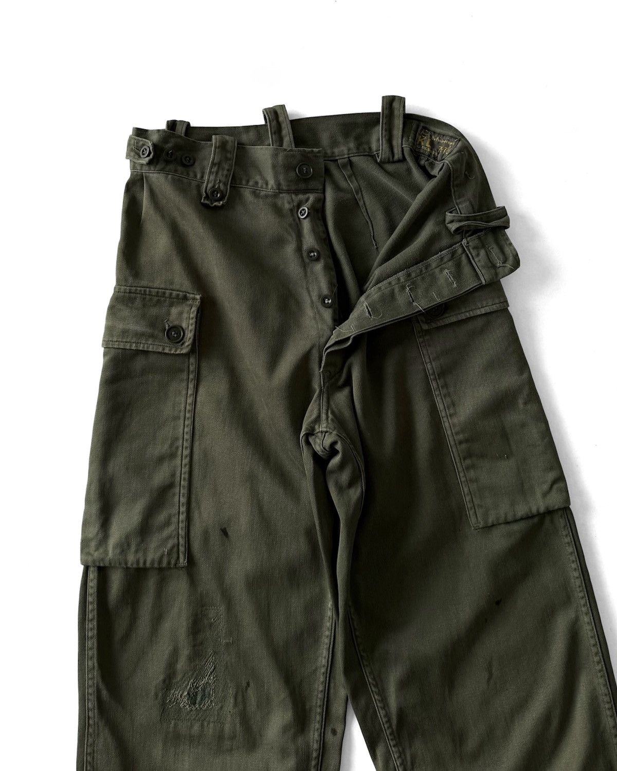 Vintage VINTAGE 70s DUTCH ARMY MILITARY CARGO PANTS Size US 28 / EU 44 - 3 Thumbnail