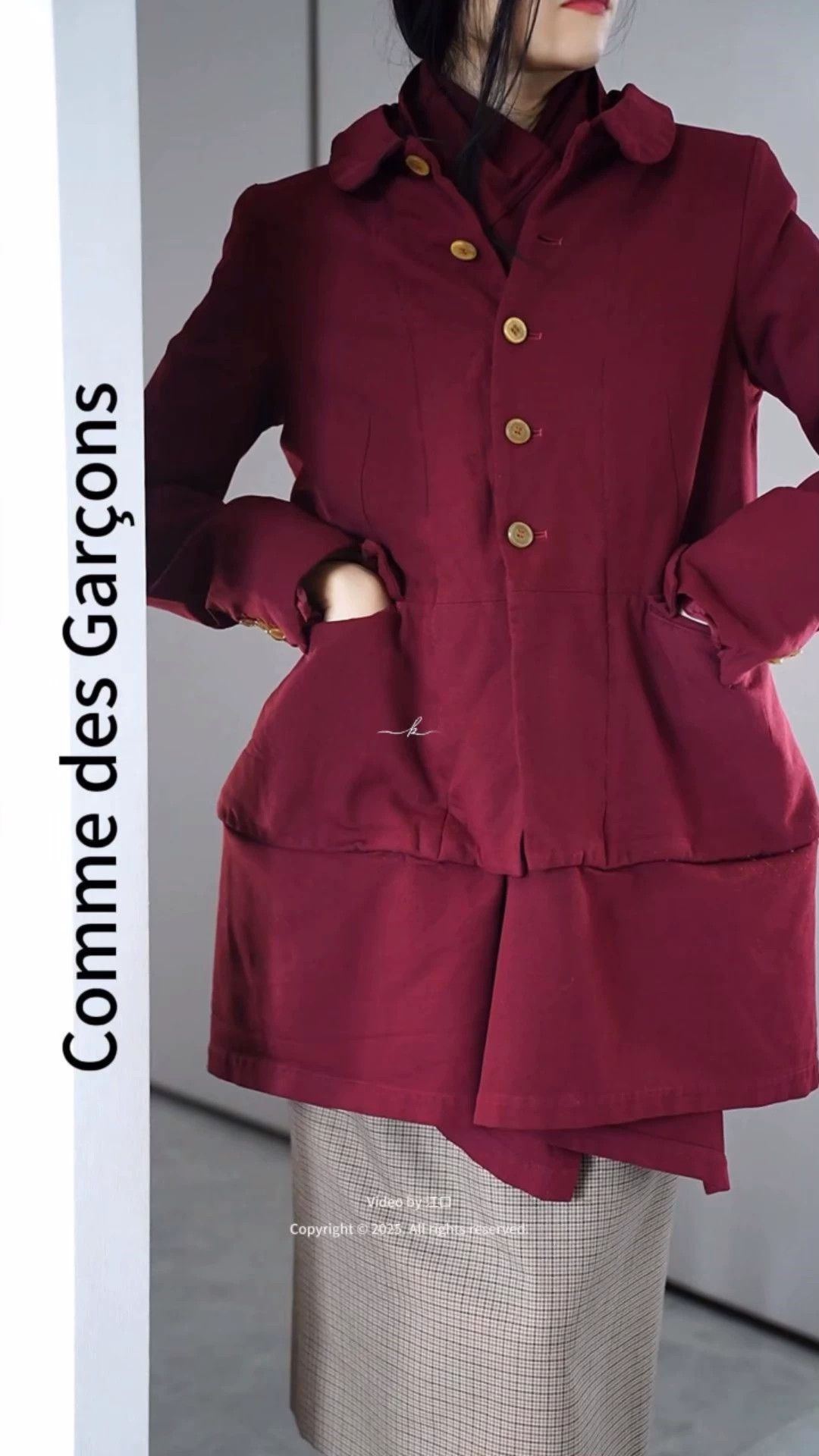 Comme des Garcons CDG Dark Burgundy Layered Trench Coat Japan S Size S / US 4 / IT 40 - 1 Thumbnail