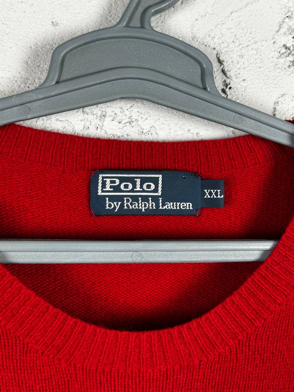 Polo Ralph Lauren × Ralph Lauren × Vintage Vintage Polo Ralph Lauren Lambs Wool Red Sweater Size US XXL / EU 58 / 5 - 5 Thumbnail