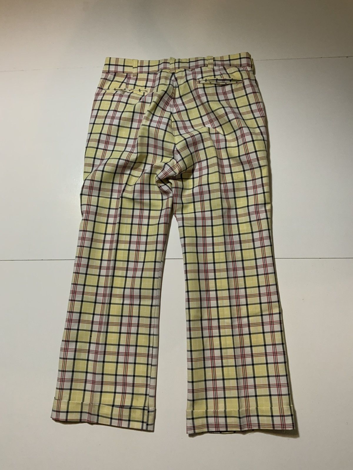Vintage Vintage 60s 70s Media Plaid Cuffed Disco Mod Wide Leg Pants Size US 38 / EU 54 - 2 Thumbnail