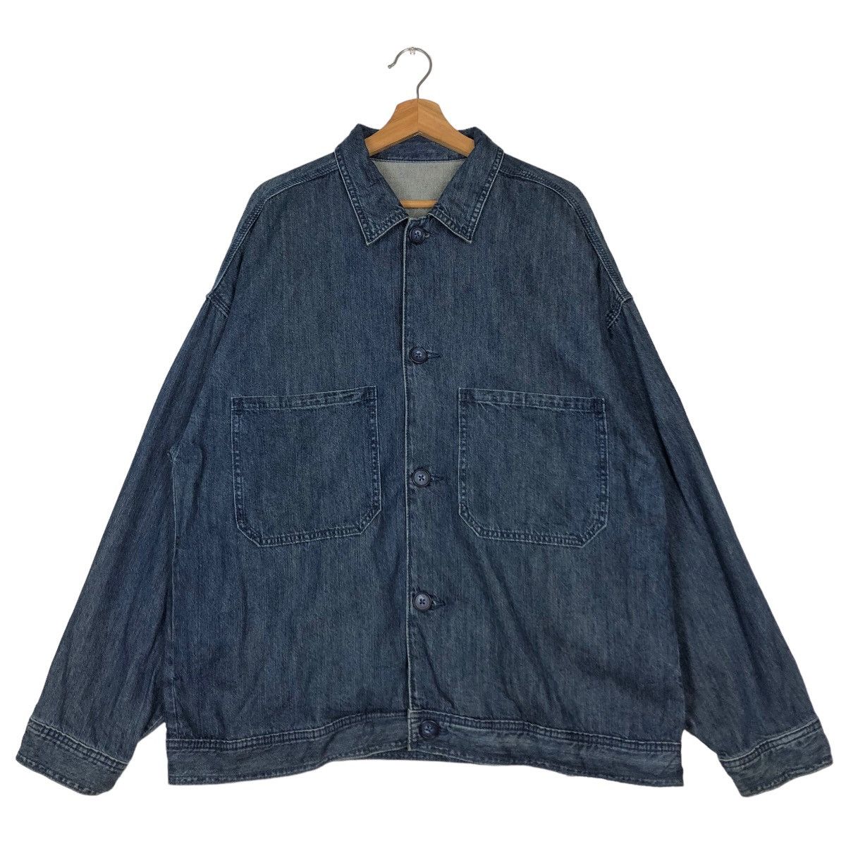 Japanese Brand 🔥90’s Vtg Denim Jacket Biker GU Japan Issey Miyake Size US XL / EU 56 / 4 - 1 Thumbnail