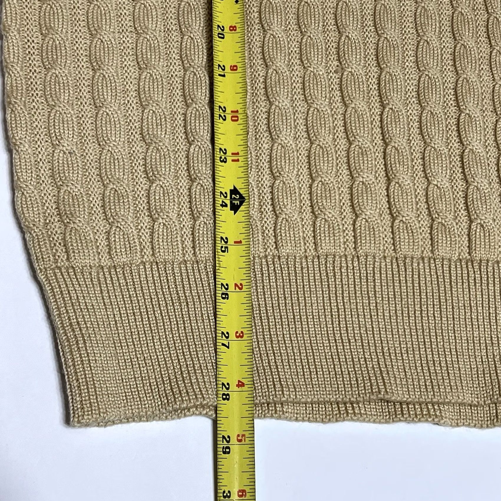 Vintage VINTAGE Bird Men’s M-L Cable Knit Fisherman’s Sweater Tan Wool Blend Sweater Crew Neck Long Sleeve Beiges 90s Outdoor Casual Mens Size US M / EU 48-50 / 2 - 5 Thumbnail