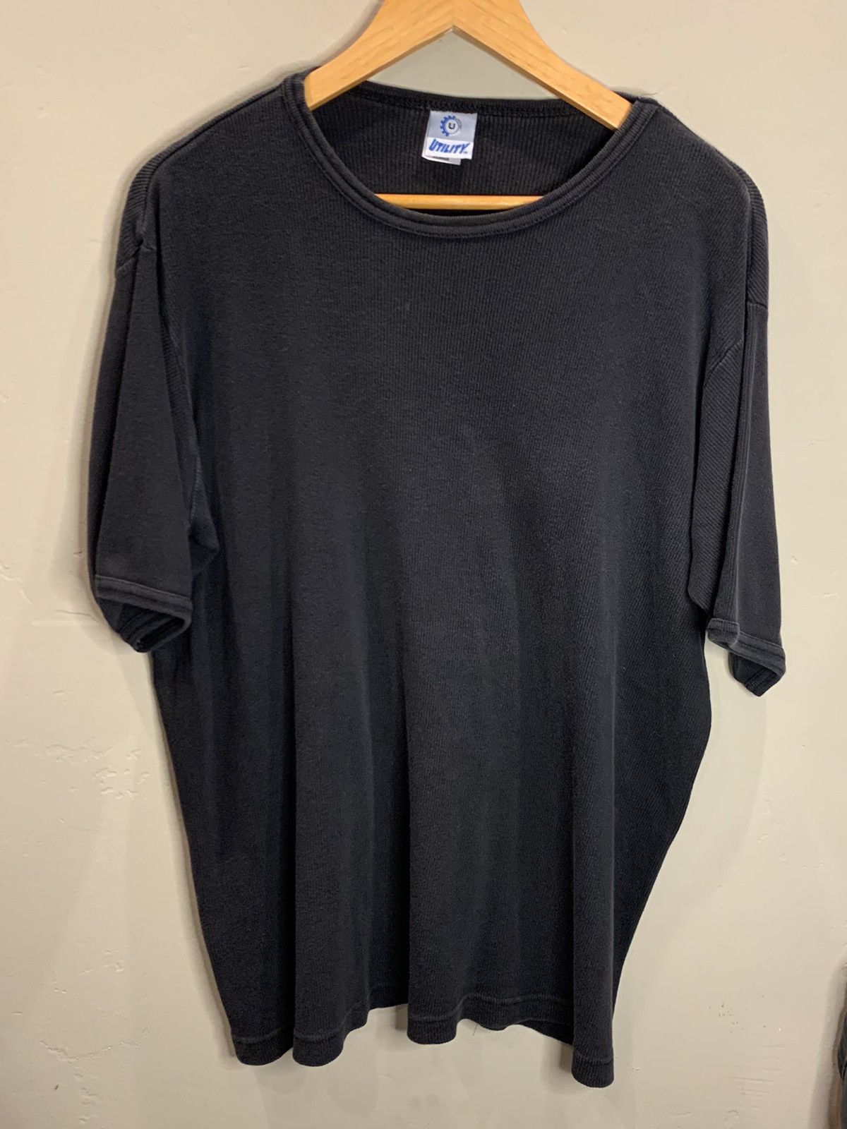 image of Made In USA Vintage Y2K Utility Gear Ribbed Usa-Made Knit T-Shirt in Black, Men's (Size XL)