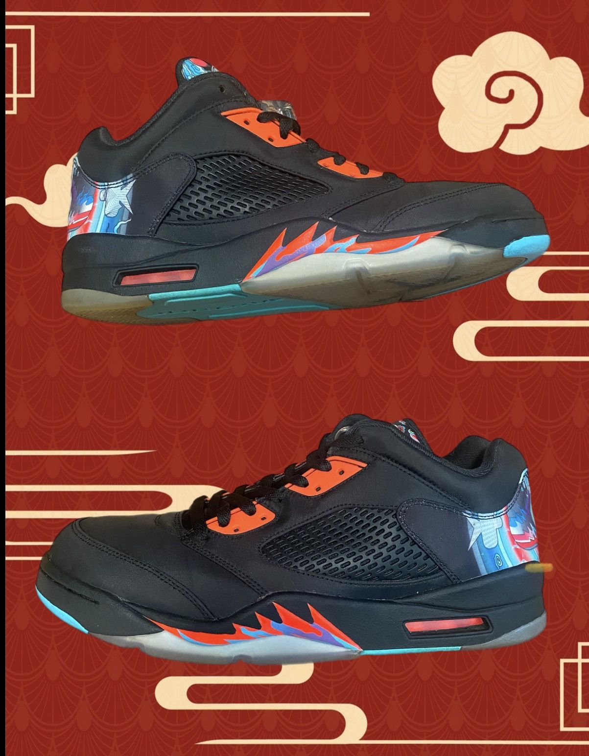 image of Jordan Nike Jordan 5 Retro Low ‘Chinese New Year’ Shoes in Black, Men's (Size 12)