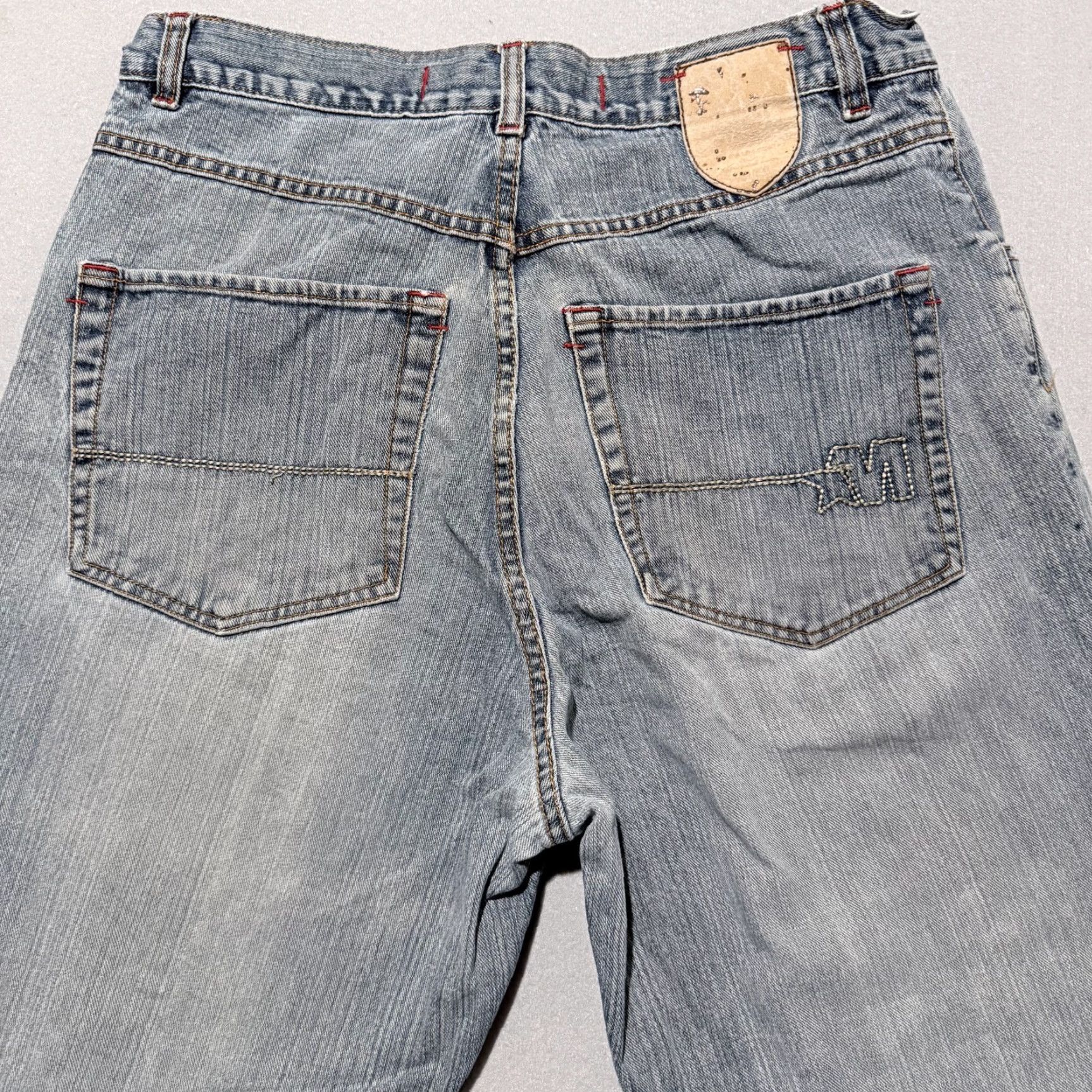 Vintage Mecca Jeans Blue Denim Mid Rise Relaxed Straight Zip Fly Y2K 34x28 Men Jeans Distressed 5-Pocket Denim Zip Closure Vintage No Size US 34 / EU 50 - 4 Thumbnail