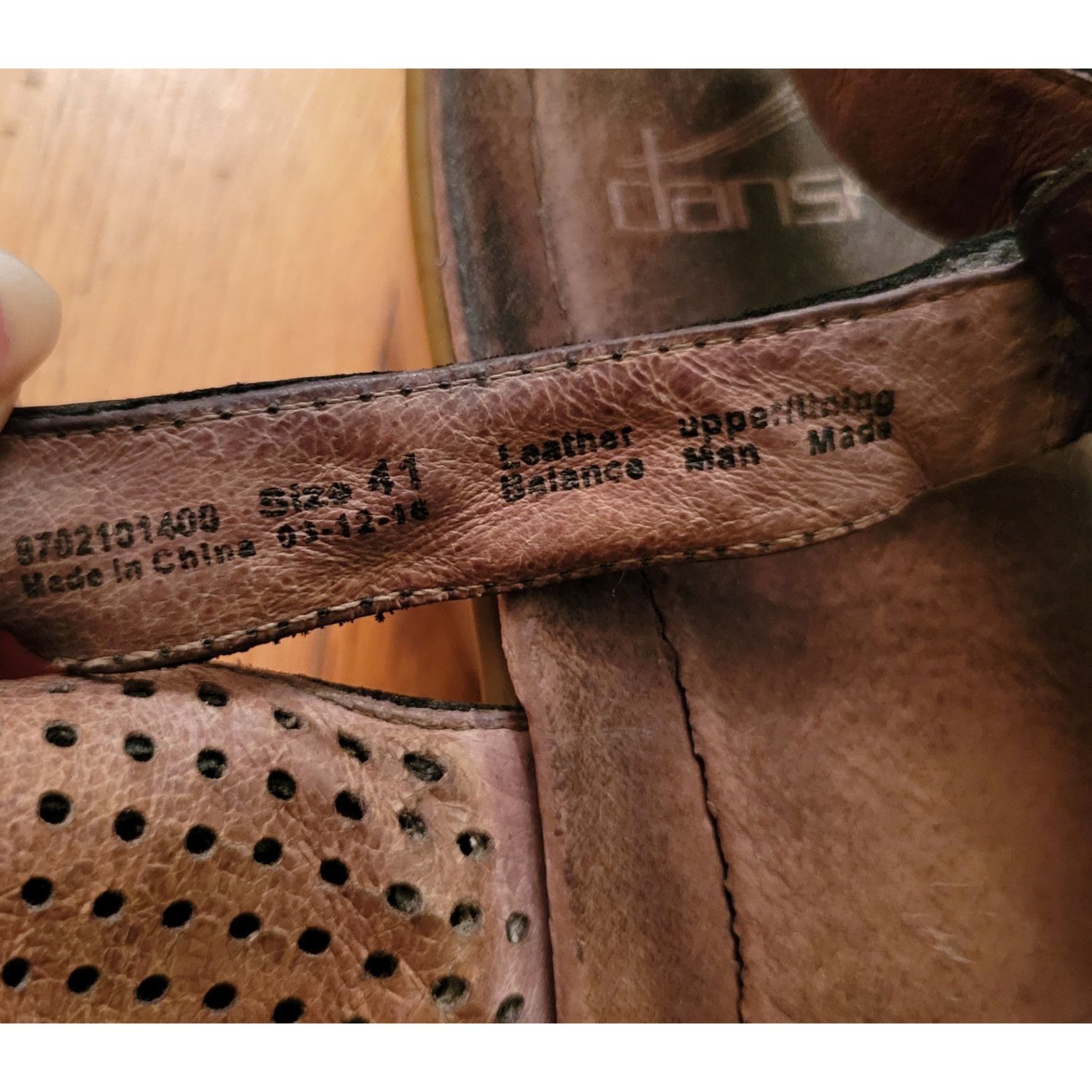 Dansko Dansko JACINDA Perforated Leather Sandals 41 Black Tan Wedge Size US 11 / IT 41 - 6 Thumbnail