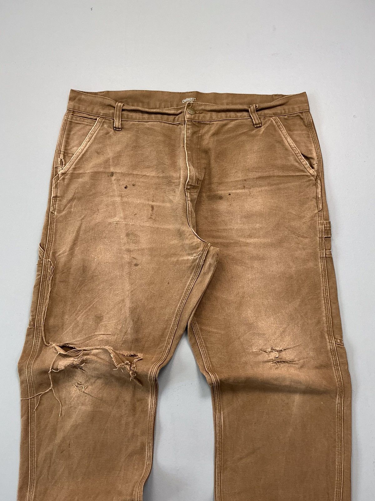 Carhartt Wip Vintage faded Carhartt carpenter damaged denim Size US 40 / EU 56 - 5 Thumbnail