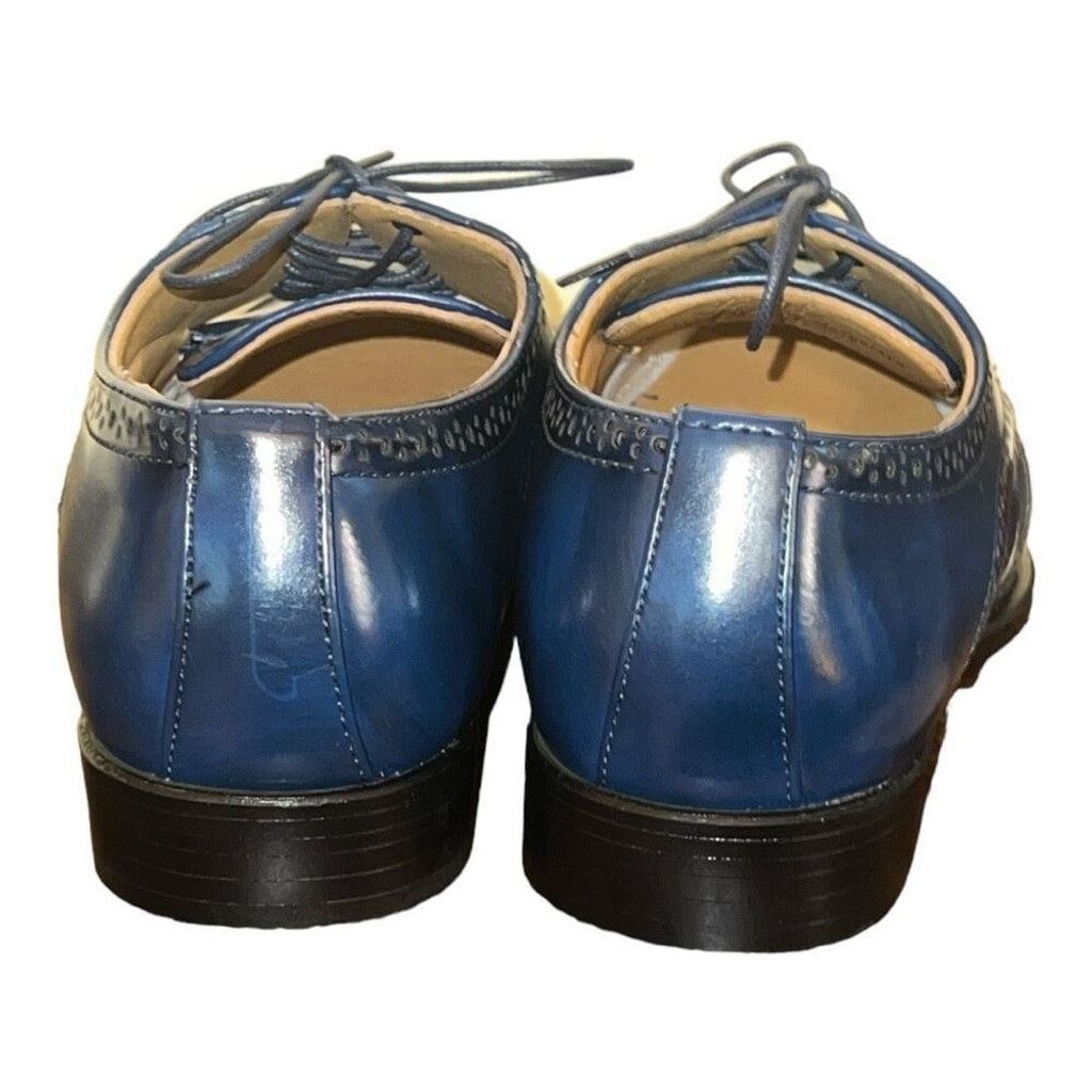 Other Antonio Cerrelli Navy Blue Lizard Print Vegan Leather Size US 10 / EU 43 - 6 Thumbnail
