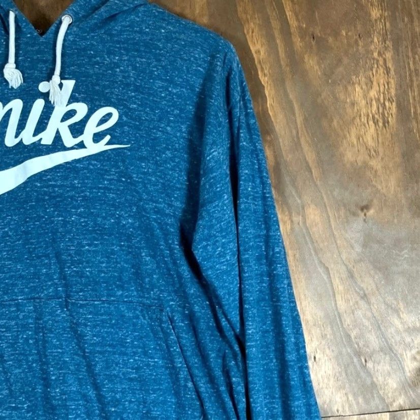 Nike Nike Womens Hoodie Pullover Lightweight Blue Medium Regular Kangaroo Pocket Sweatshirt Size M / US 6-8 / IT 42-44 - 5 Thumbnail