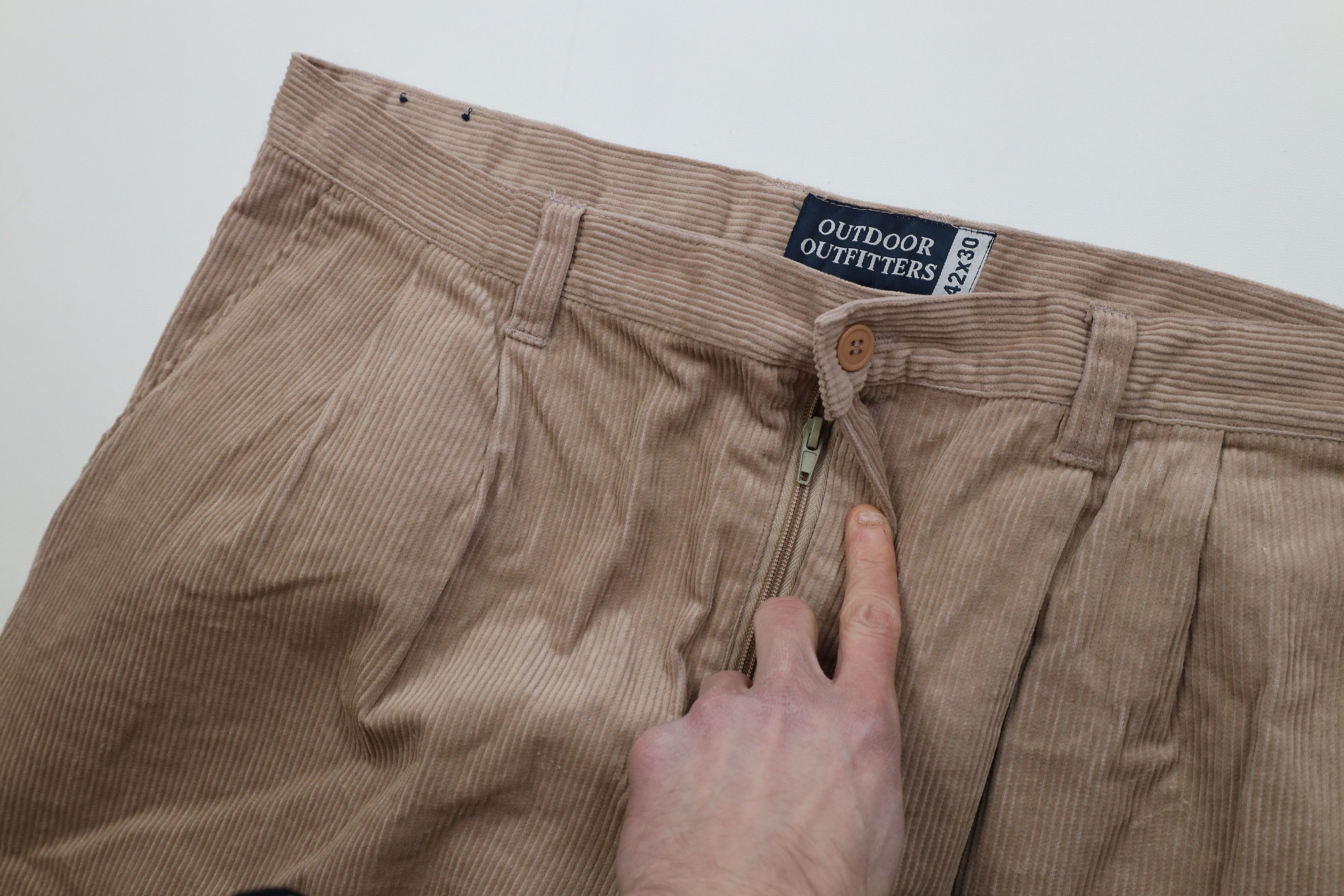 Vintage Vintage 90s Streetwear Wide Leg Corduroy Chino Pants Beige Size US 42 / EU 58 - 7 Thumbnail