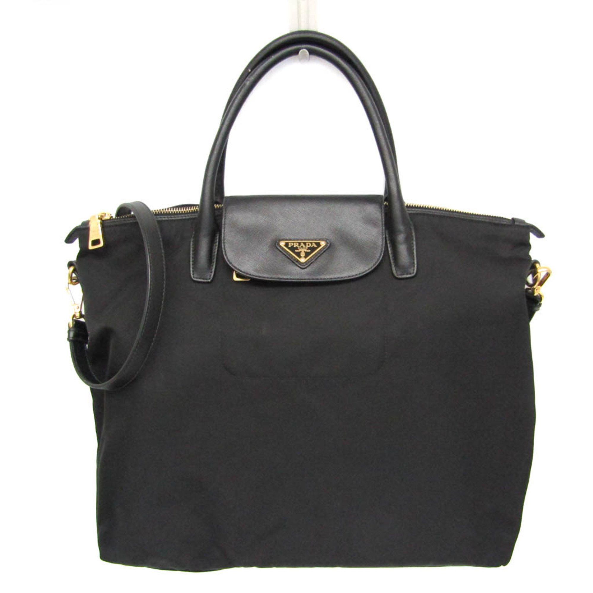 Prada Prada BN2541 Women's Leather,Nylon Handbag,Shoulder Bag Black Size ONE SIZE - 1 Thumbnail