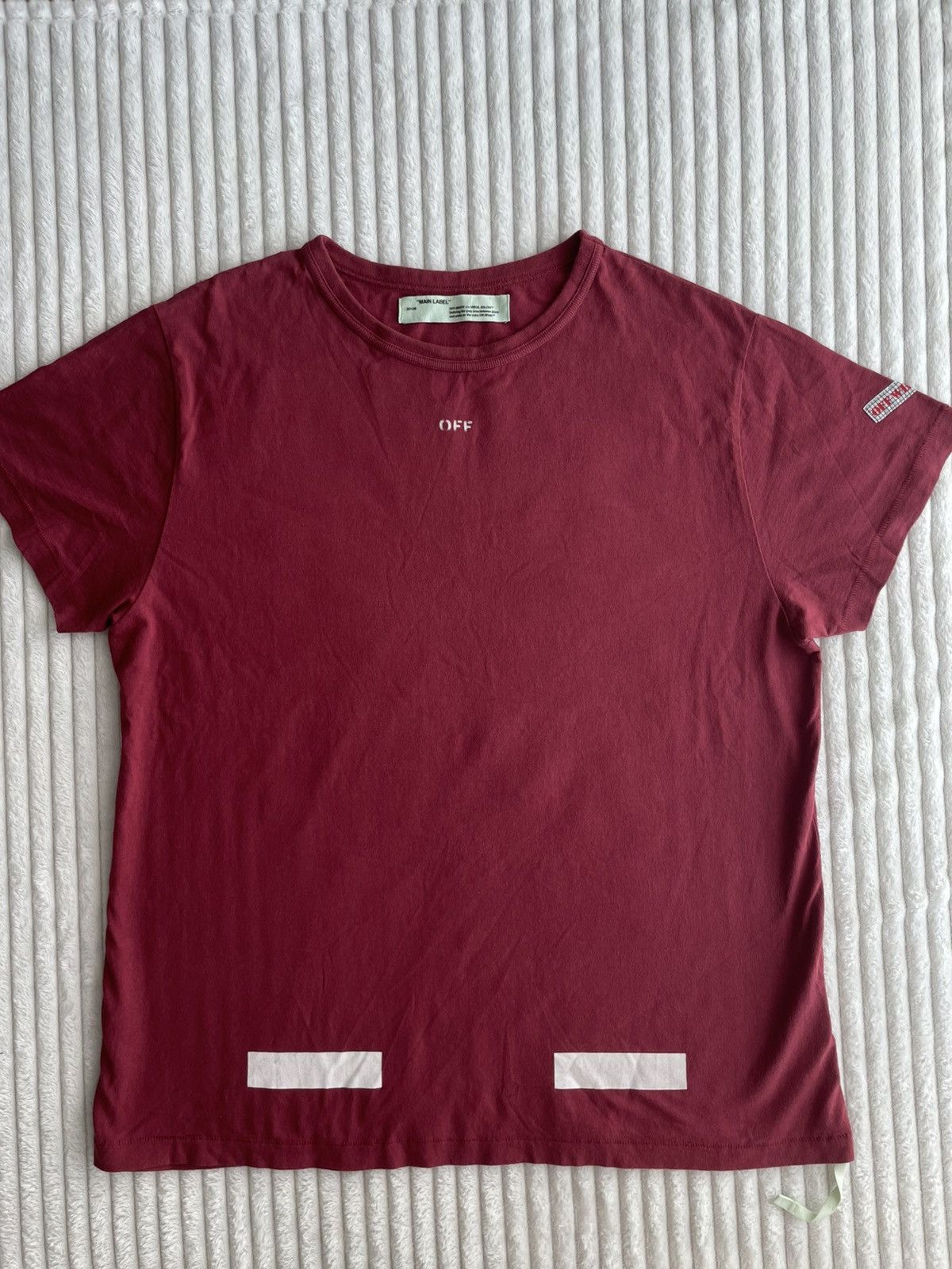 Off-White Off-White “Seeing Things” Arrows Burgundy T-Shirt Size L