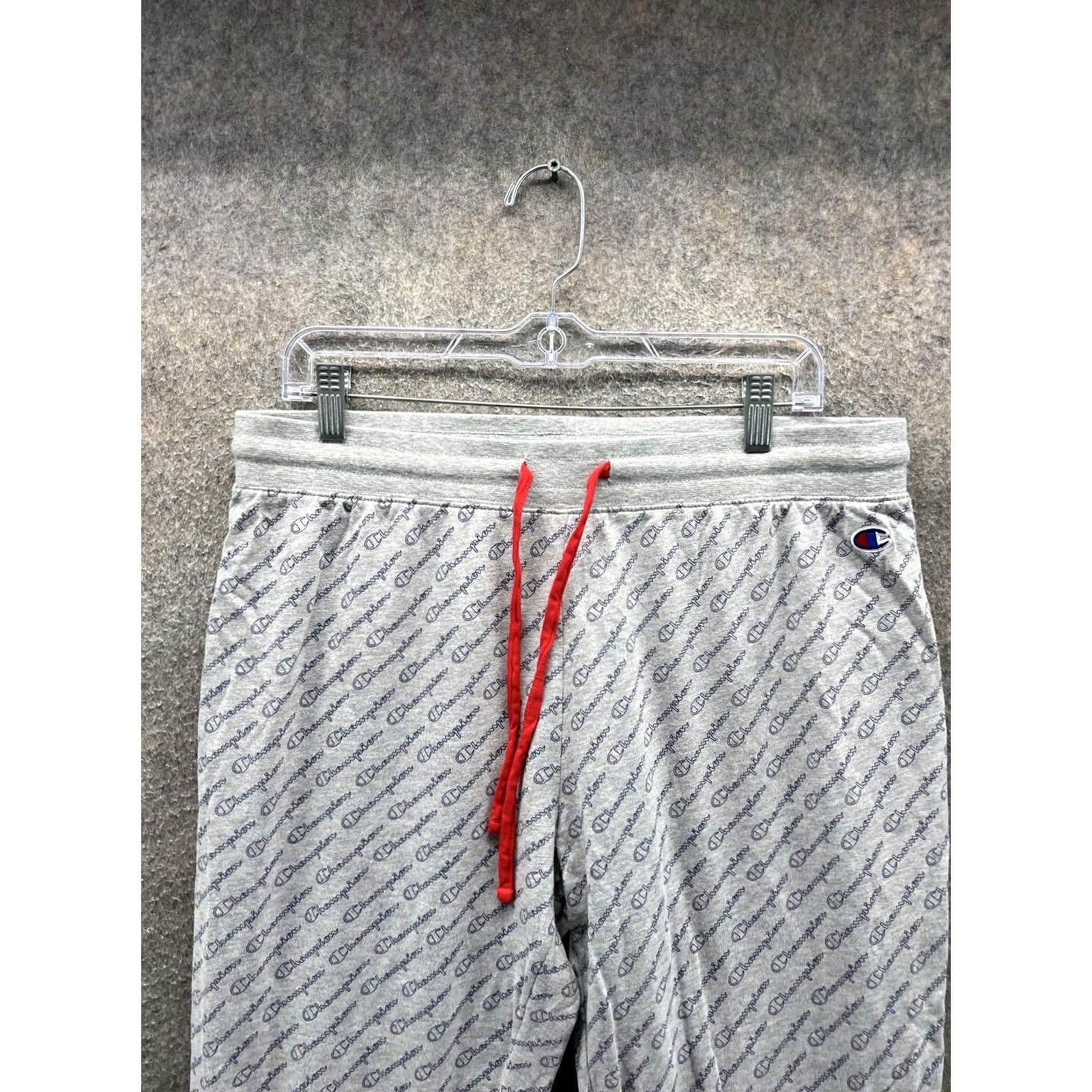 Champion Champion Jogger Pants Mens Large Gray Knit Allover Logo Athletic Sweatpants Size US 33 - 6 Thumbnail